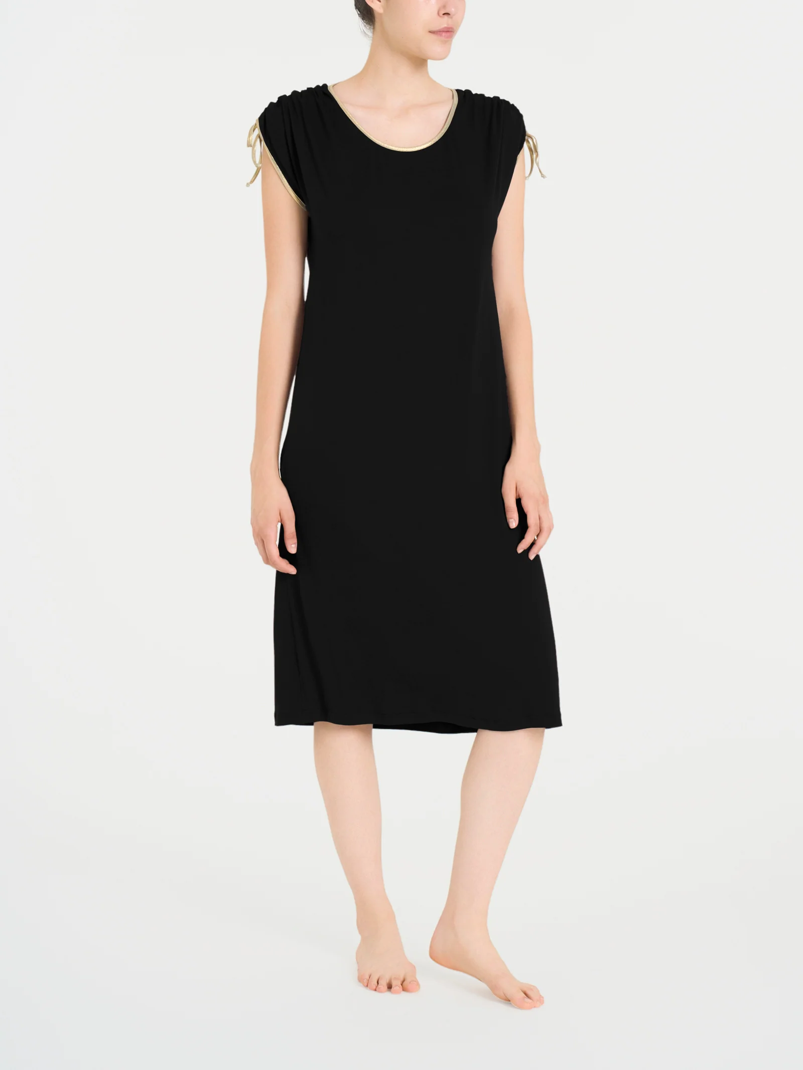 Abito con laccetti in Viscosa Summer - Fant.Nero