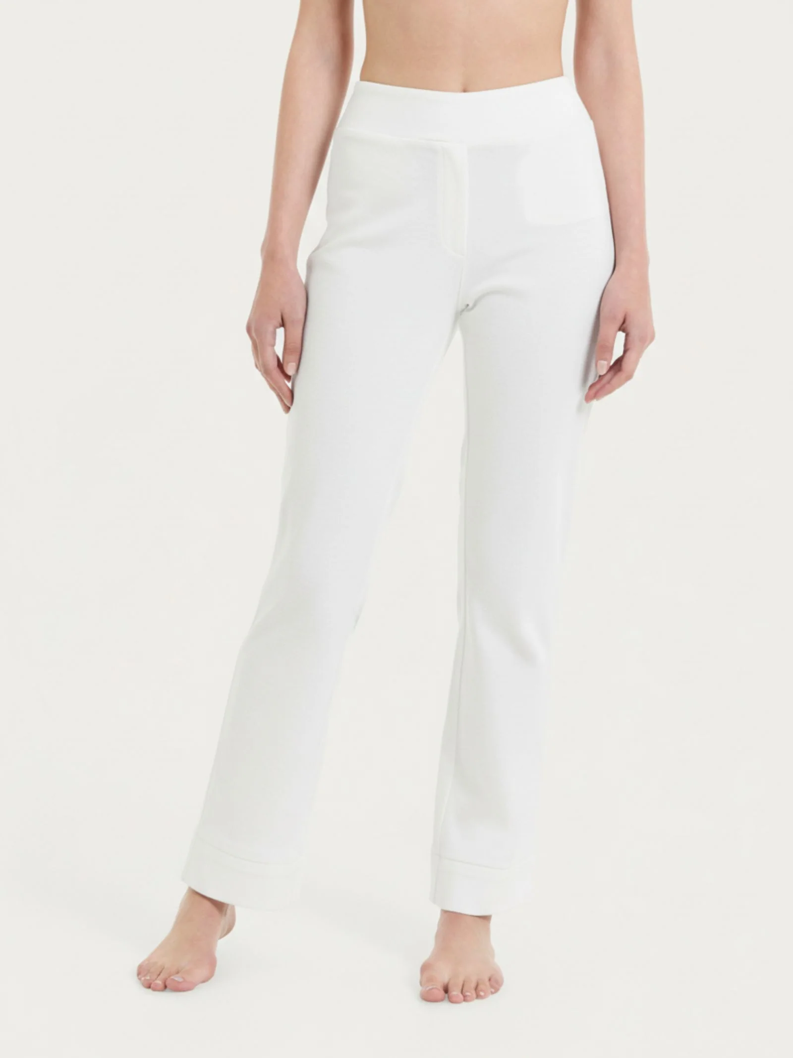 beYOUtiful Homewear – Leggings a gamba dritta in maglia denim - Bianco