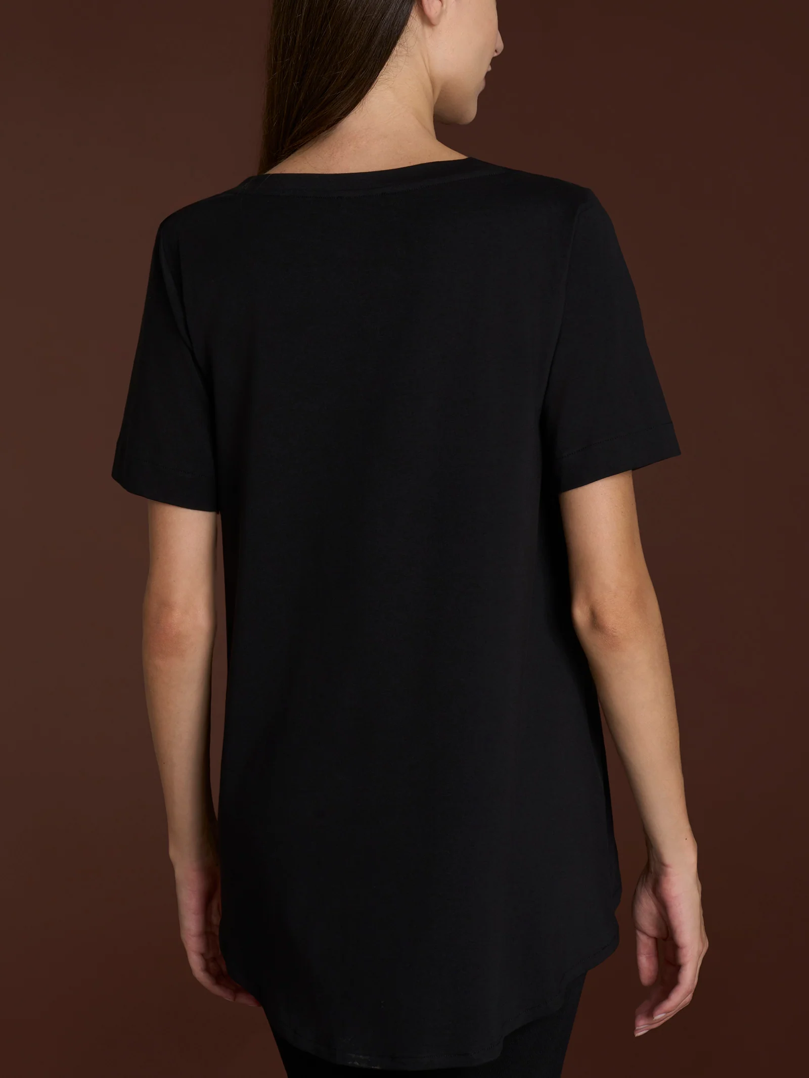 beYOUtiful Homewear – Maglietta girocollo in cotone elasticizzato - Nero - Image 2