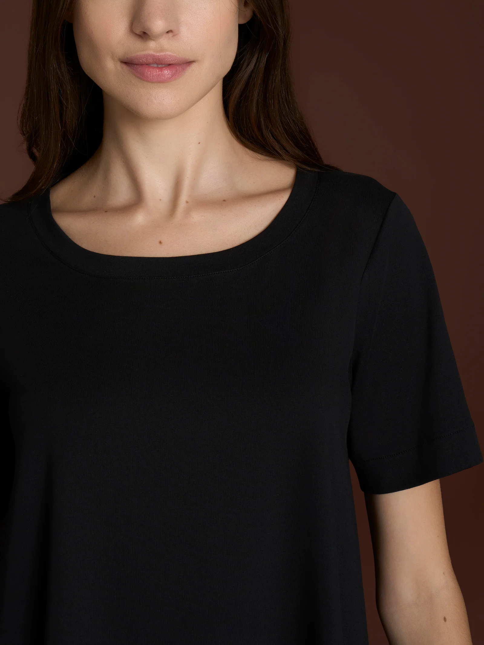 beYOUtiful Homewear – Maglietta girocollo in cotone elasticizzato - Nero - Image 3