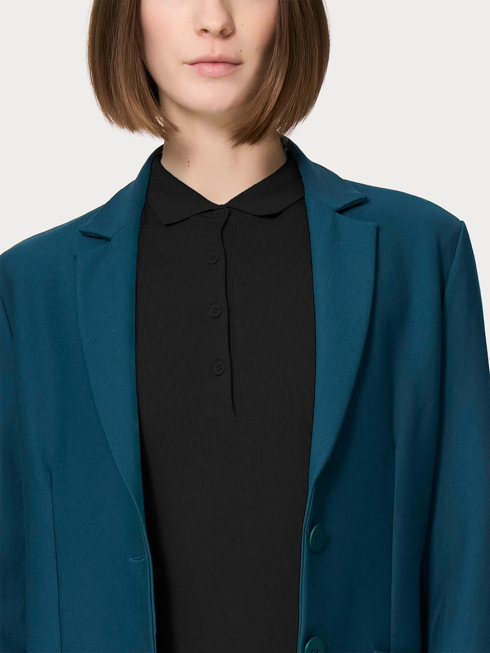 Blazer con due bottoni in Compact - Reflecting Pond - Image 3