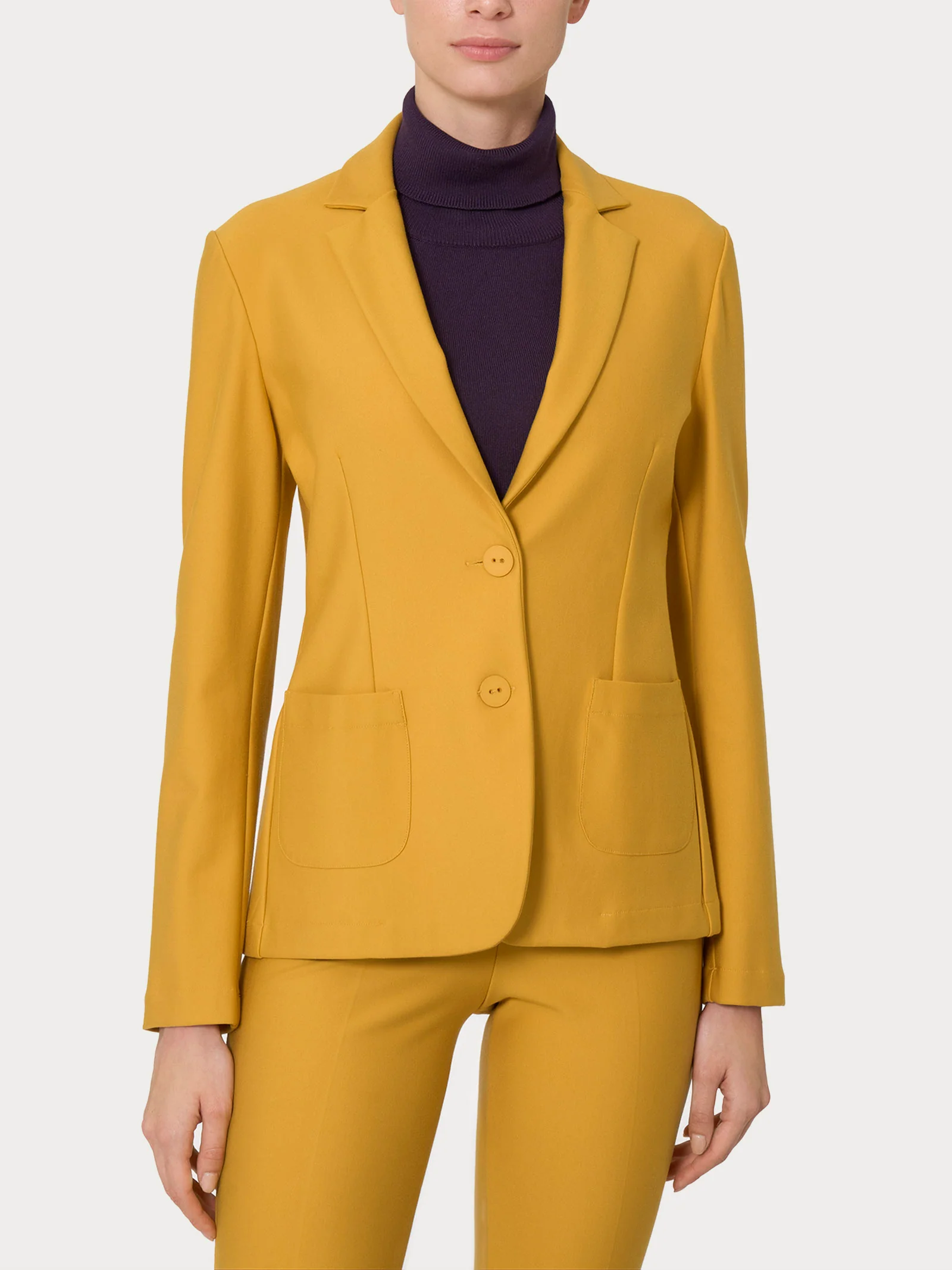 Blazer con due bottoni in Compact - Golden Spice