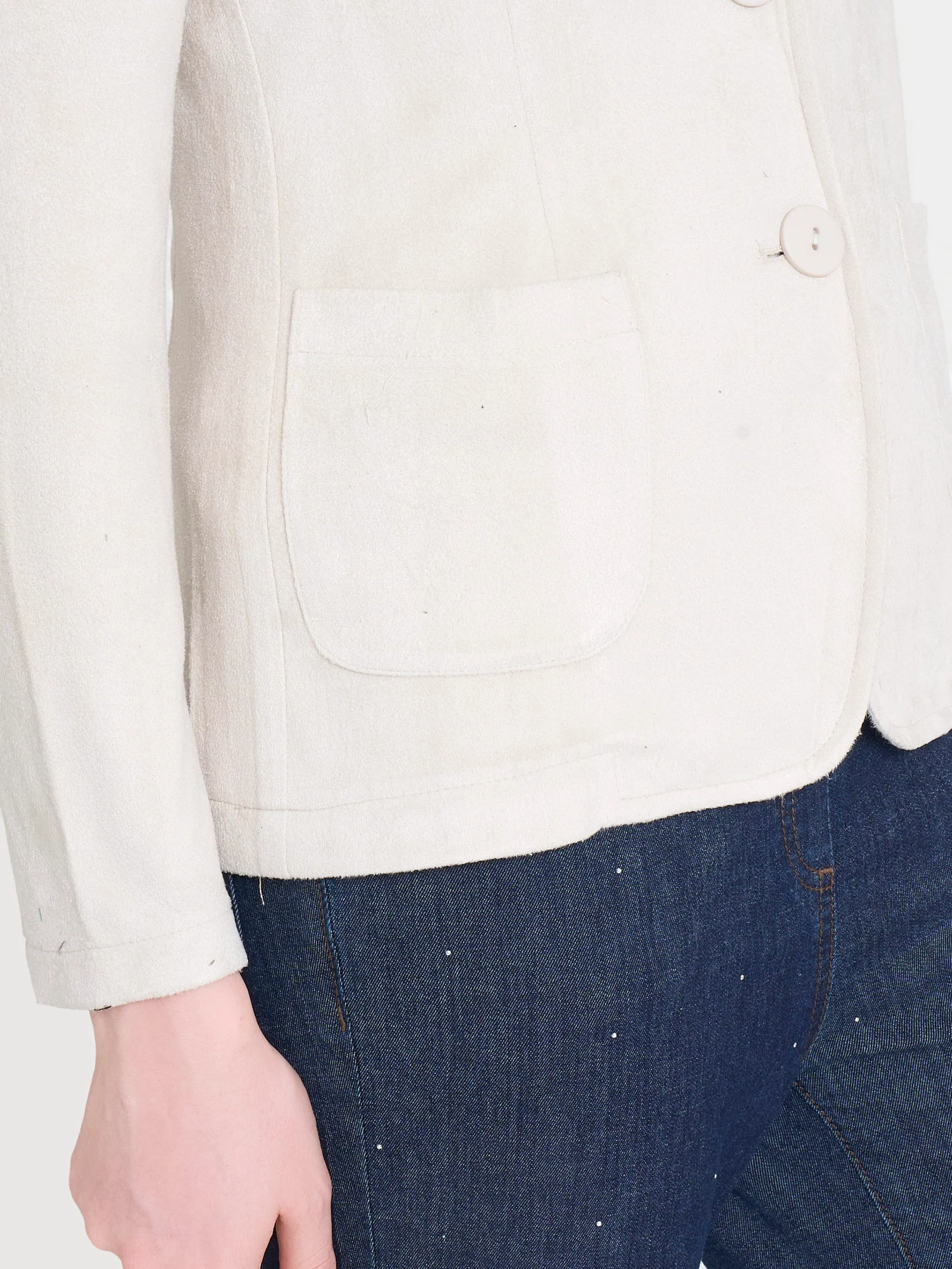 Blazer con due bottoni in Eco Suede - Champignon - Image 3