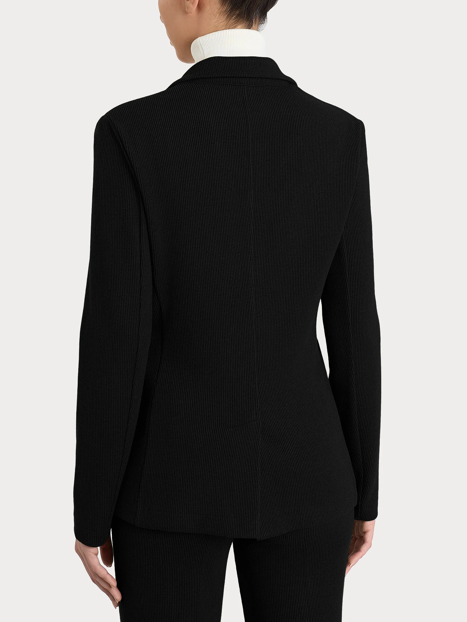 Blazer con due bottoni in Velvet - Nero - Image 2