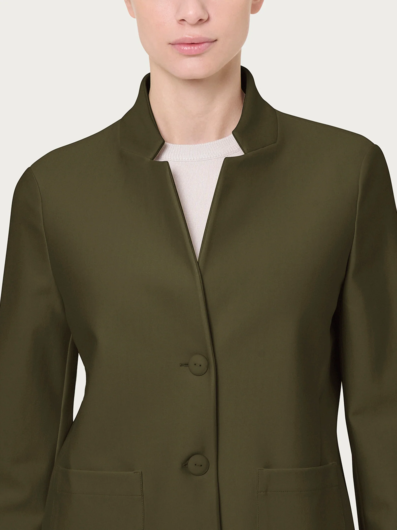 Blazer corto in Compact - Dark Olive - Image 3