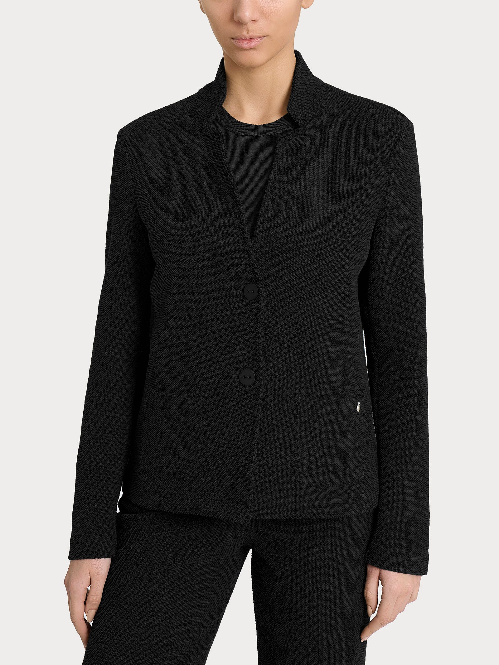 Blazer corto in Japanese Fleece - Nero