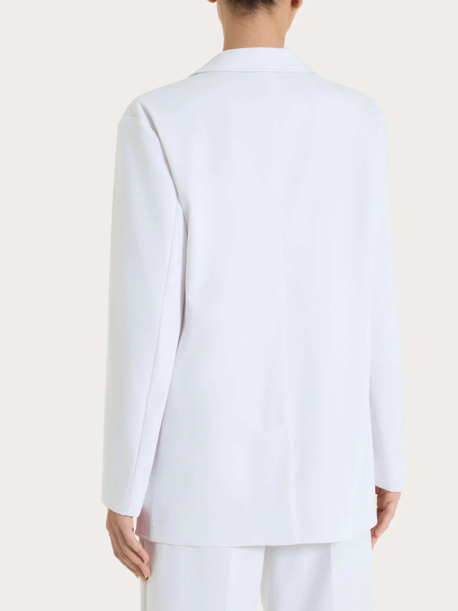 Blazer destrutturato con un bottone in Compact Light - Bianco - Image 5