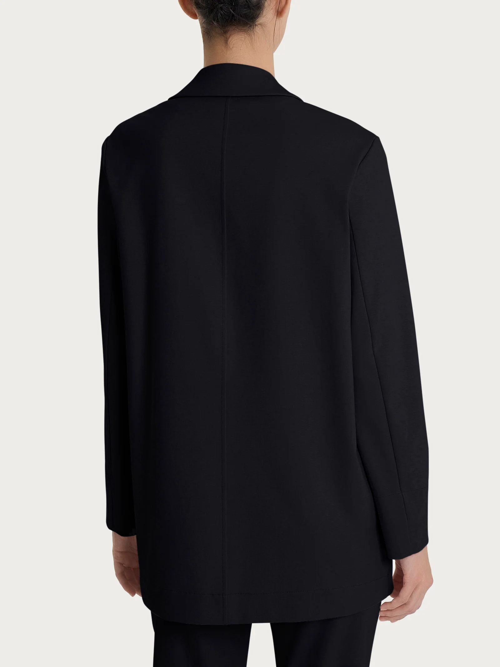 Blazer destrutturato in Compact Light - Nero - Image 2