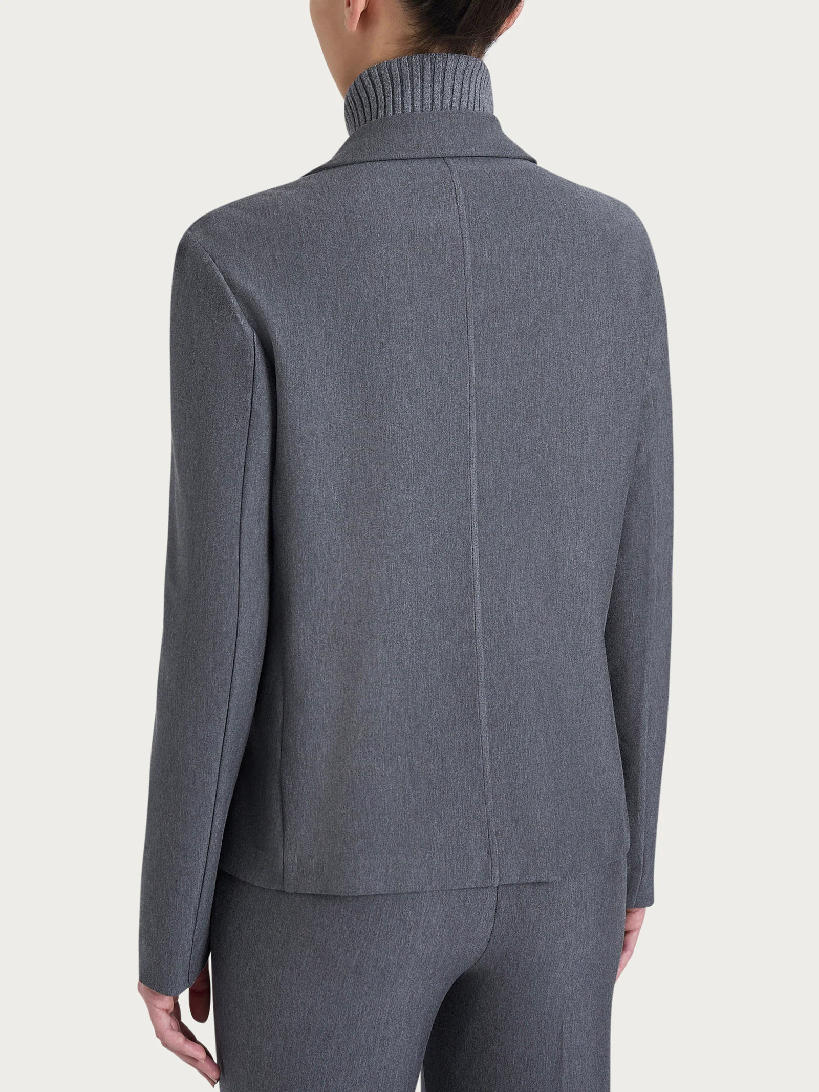 Blazer due bottoni in Compact - Ardesia Mel. - Image 2