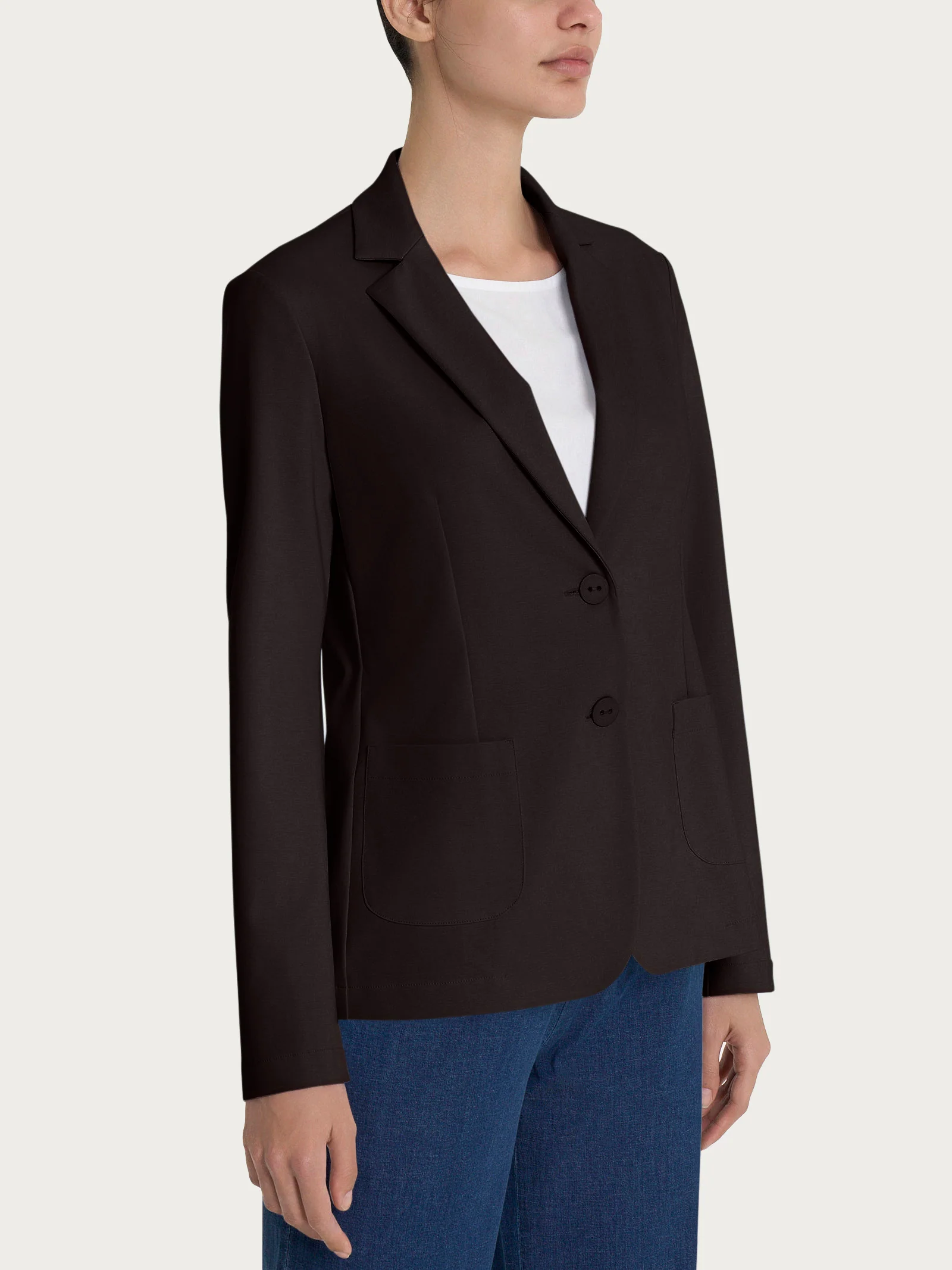 Blazer due bottoni in Compact Light - Chocolate Torte