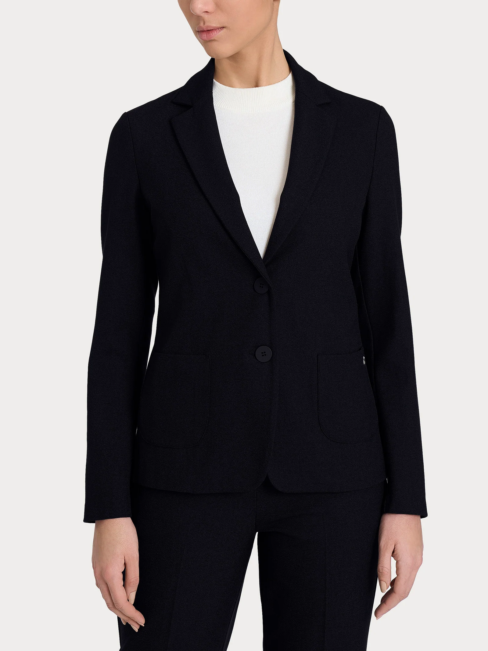 Blazer due bottoni in Flannel Twill - Nero