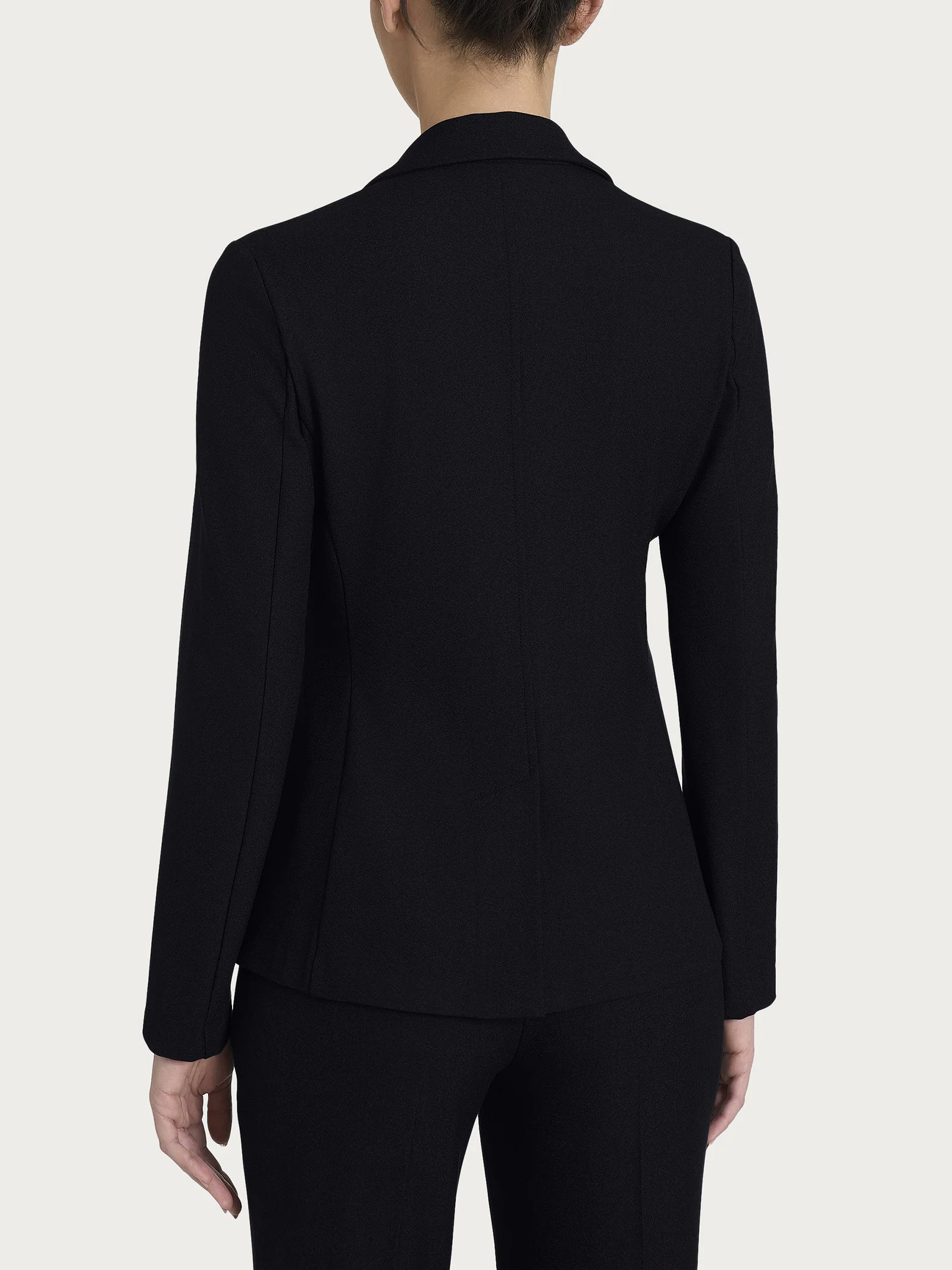 Blazer due bottoni in Flannel Twill - Nero - Image 2