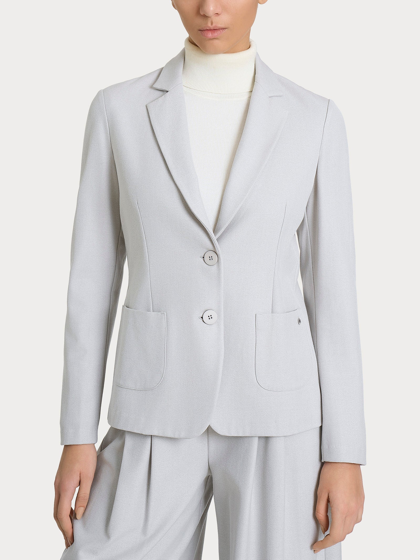 Blazer due bottoni in Flannel Twill - Ghiaia Mel.