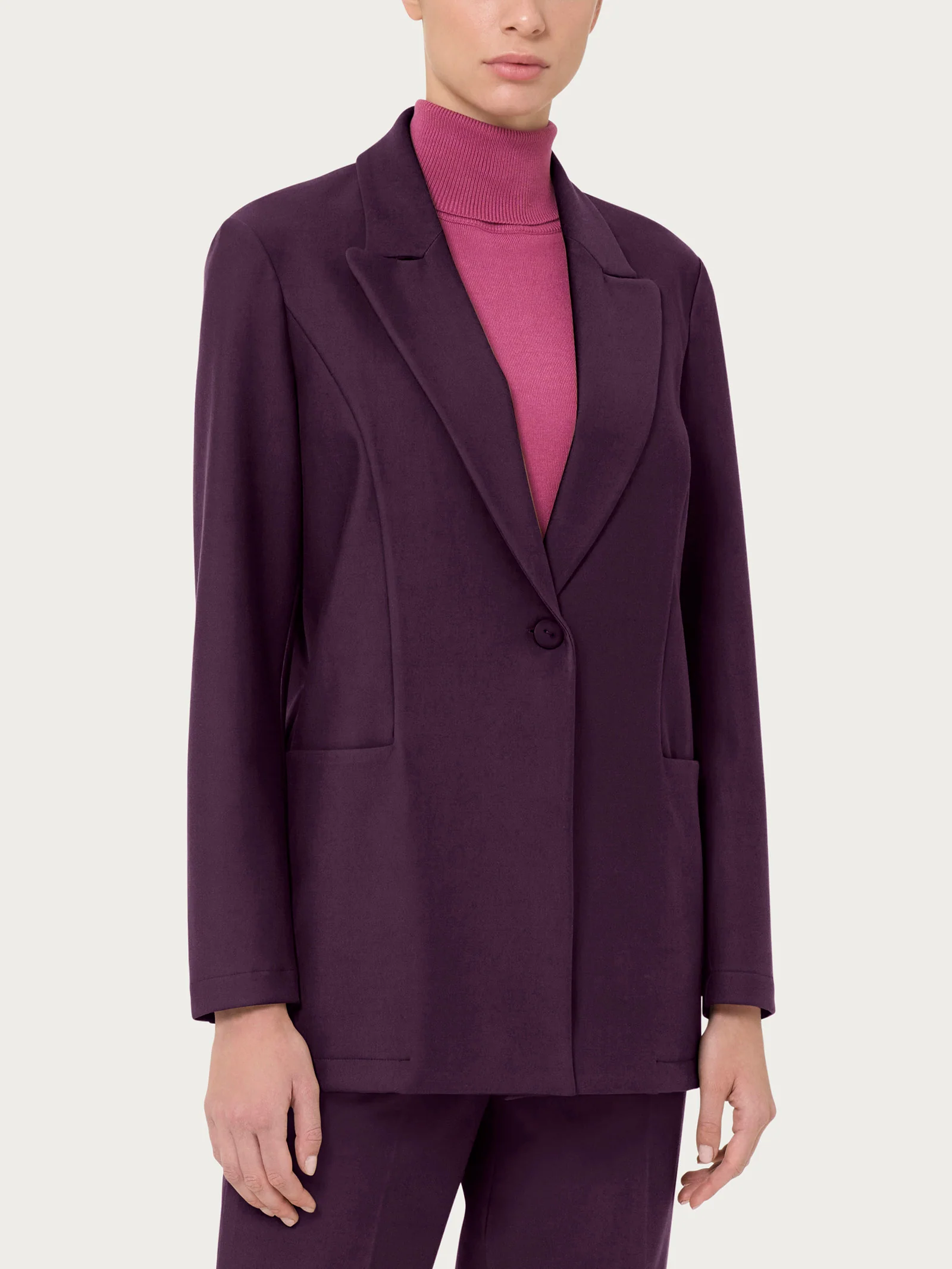 Blazer over con rever a lancia in Compact - Plum Perfect