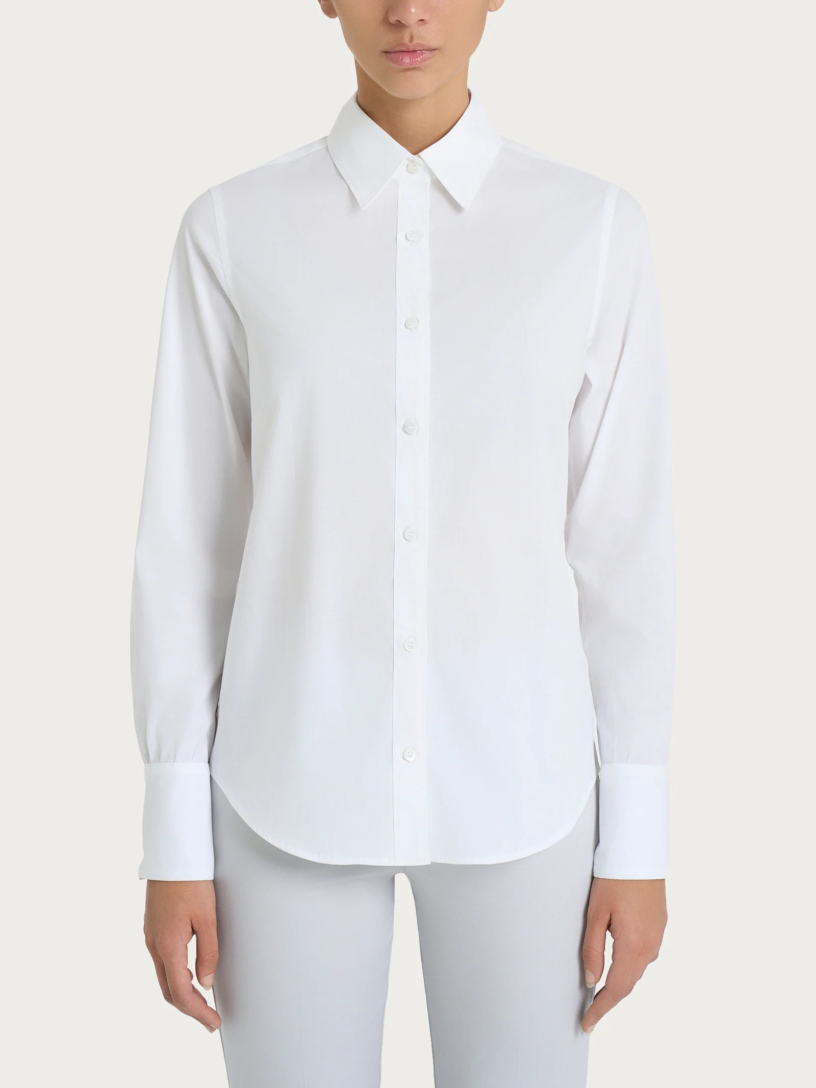 Camicia classica in Popeline - Bianco