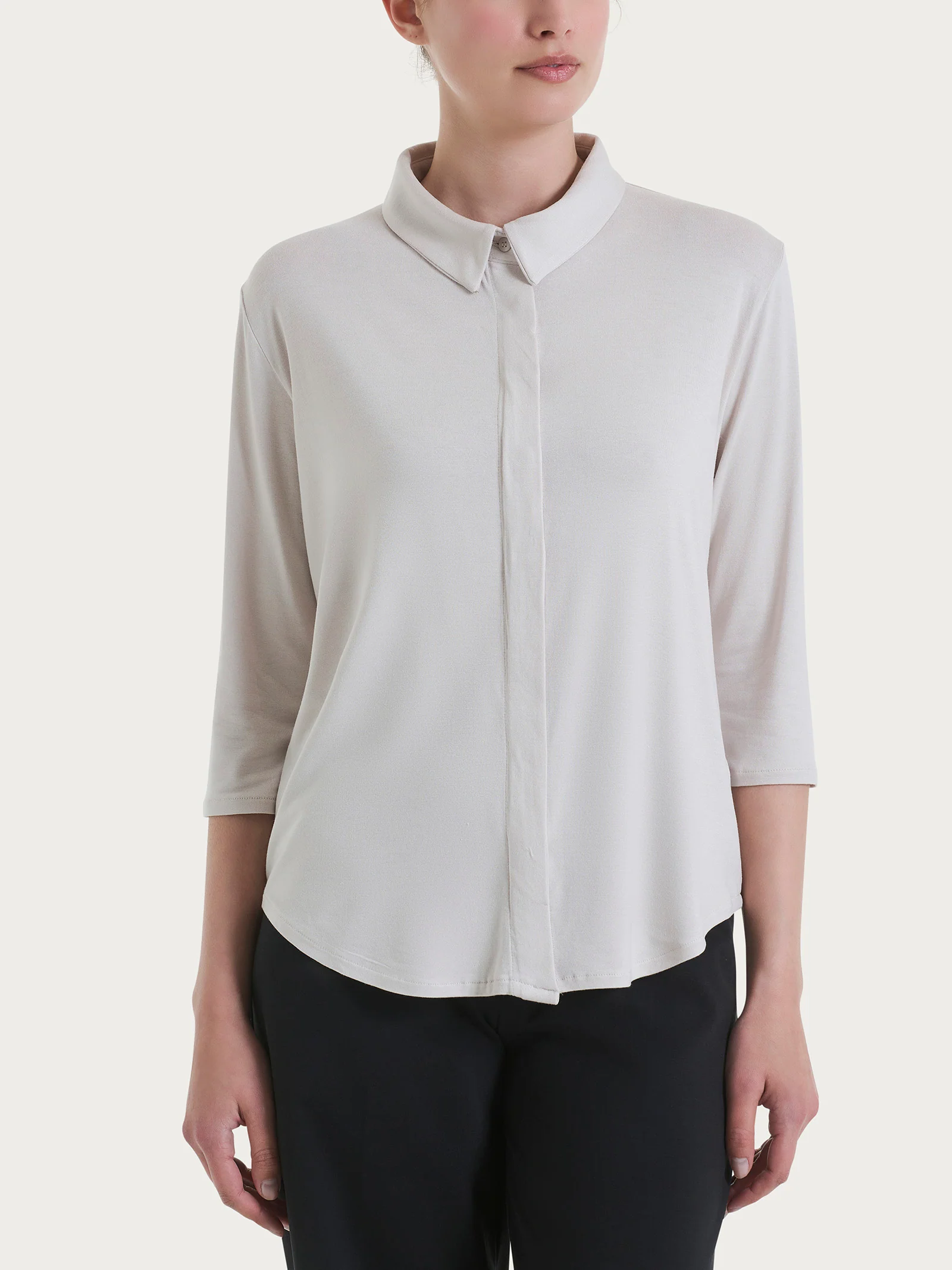 Camicia con manica 3/4 in Viscosa Summer - Champignon