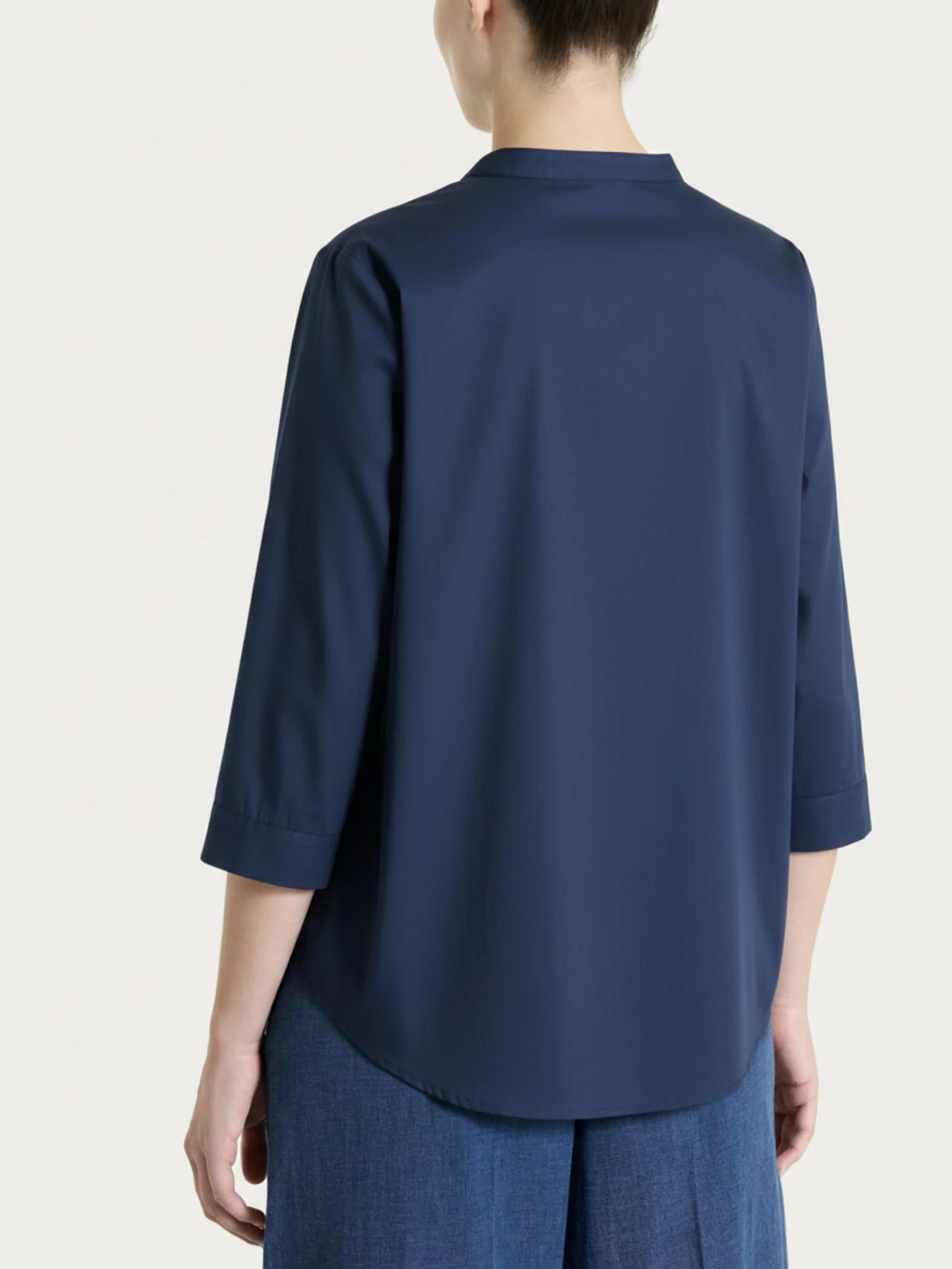 Camicia con pieghe frontali in Poplin di Cotone - Bleu - Image 2