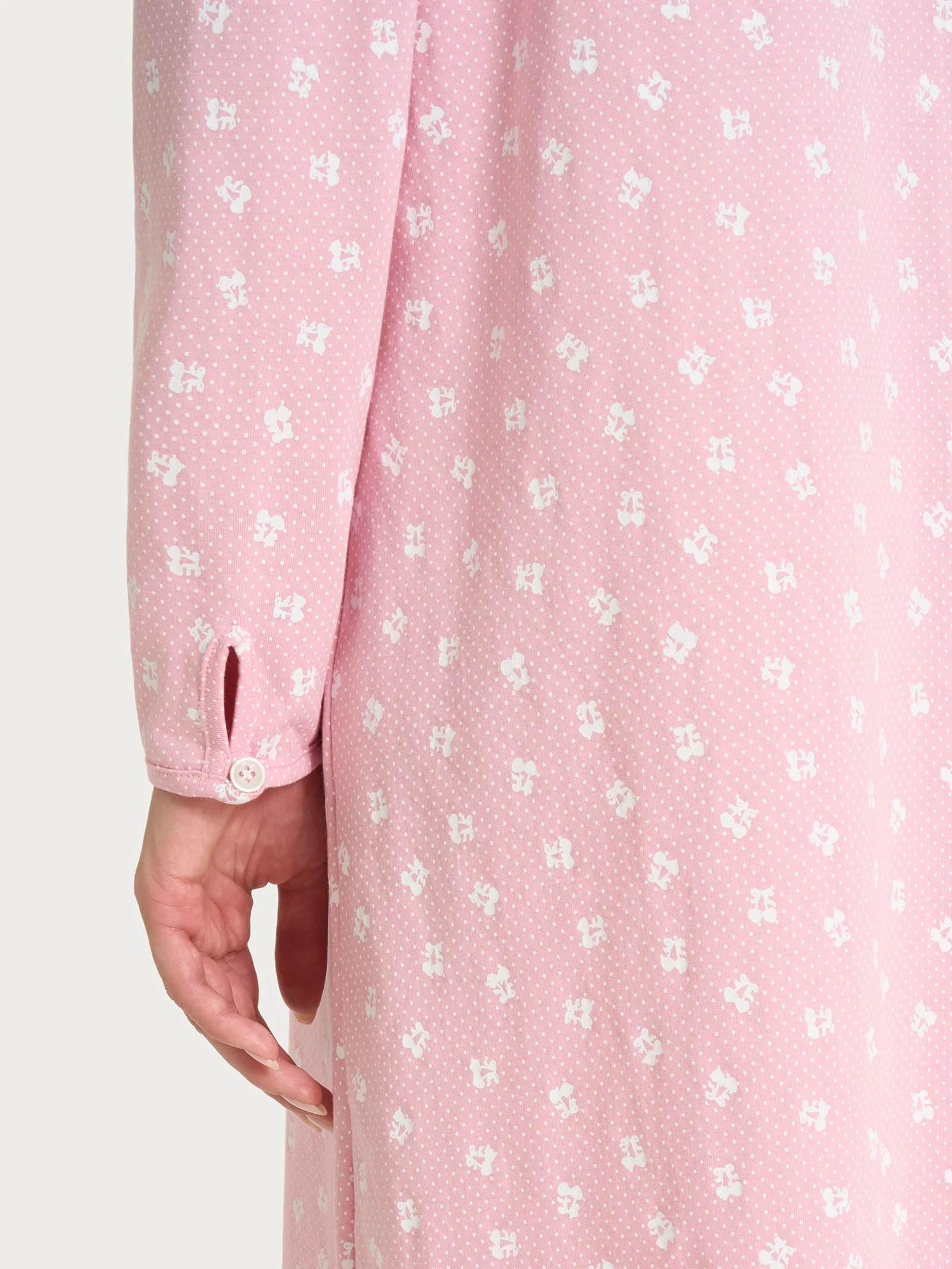 Camicia da notte con manica lunga in Jersey di cotone 40-50 - Fant. Cameo Pink - Image 4