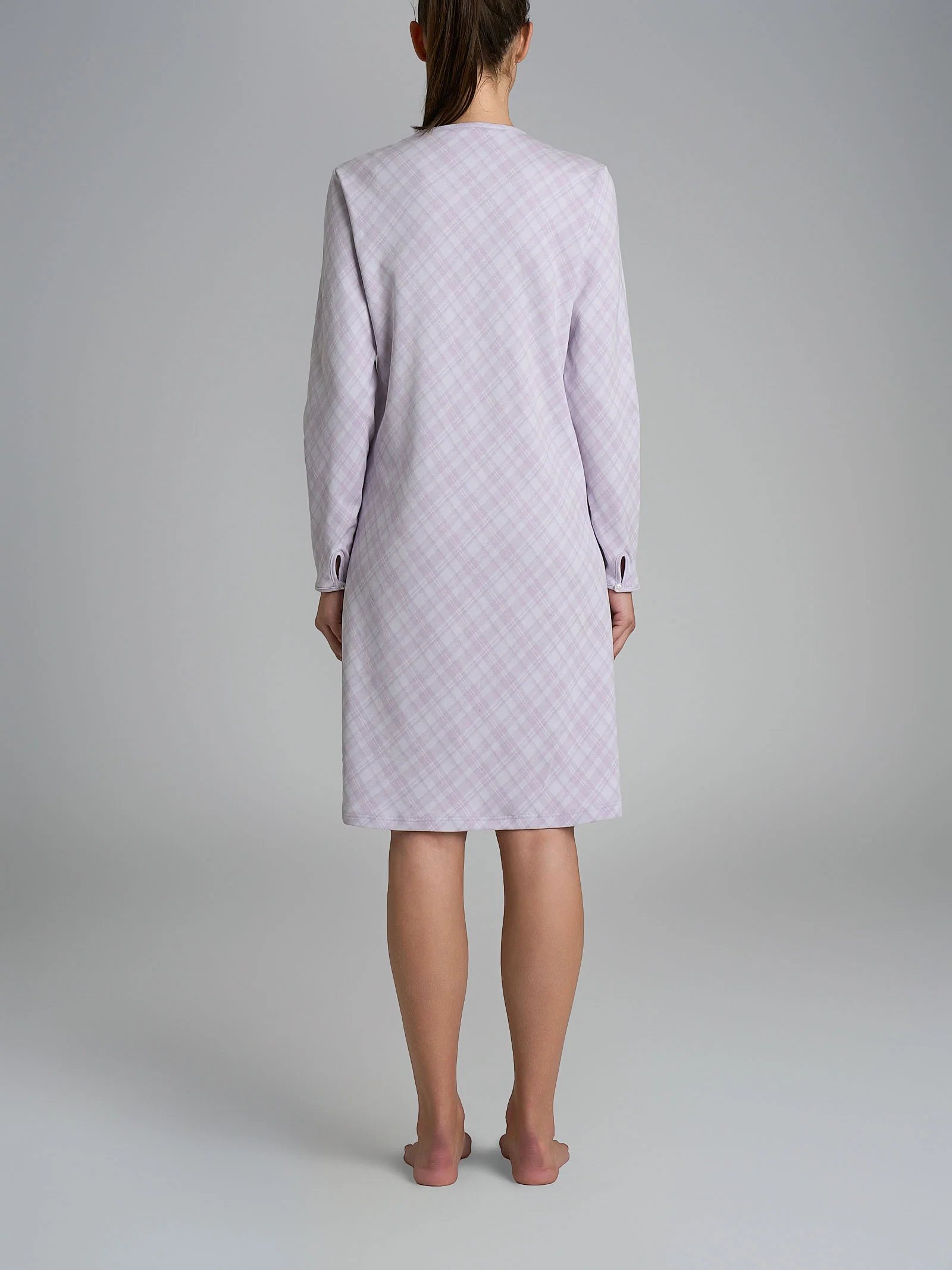 Camicia da notte con pizzo in Interlock di cotone 40-54 - Fant. Lavender Blue - Image 2