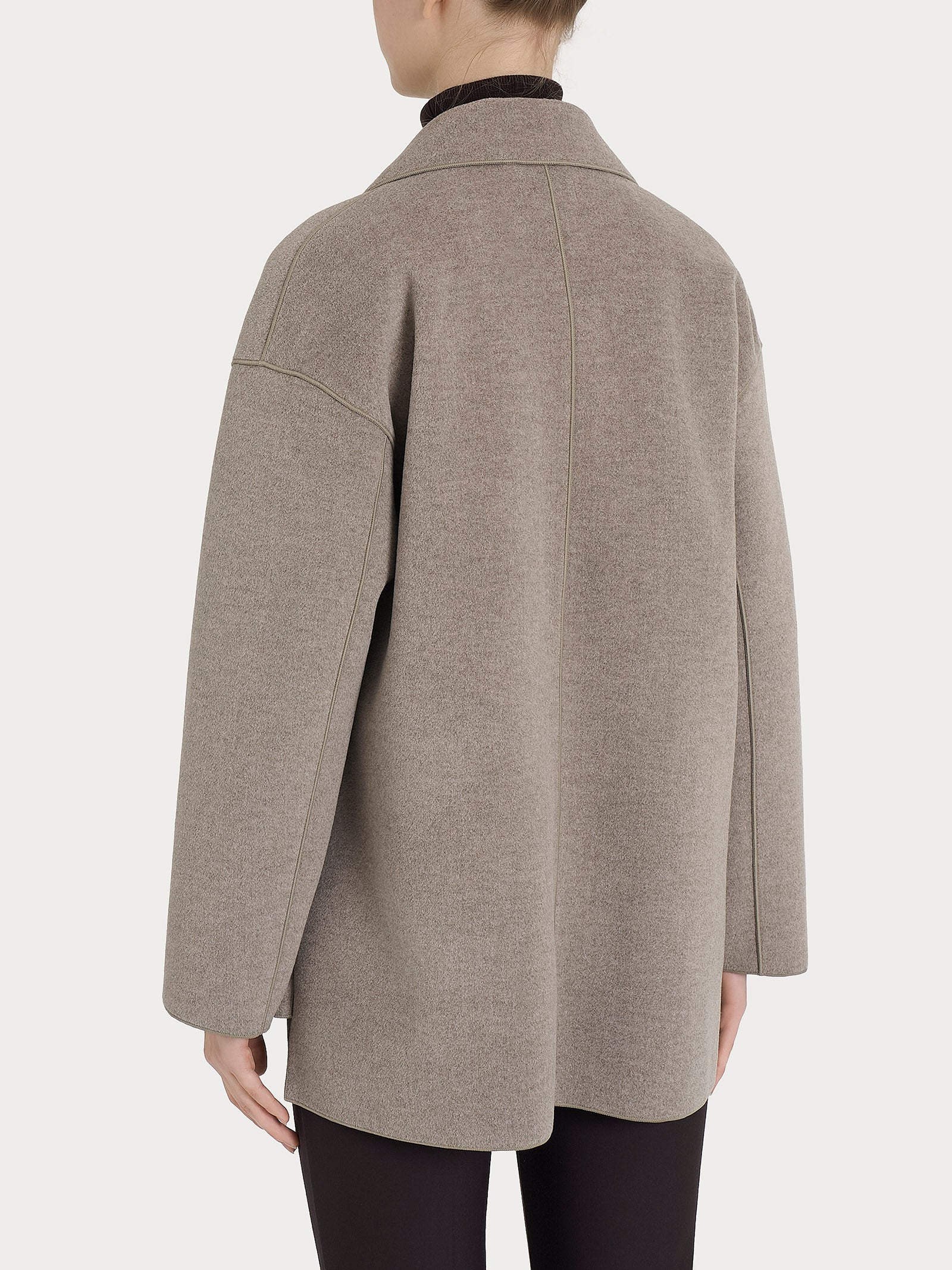 Cappotto caban in Vegan Wool - Glace' Mel. - Image 2