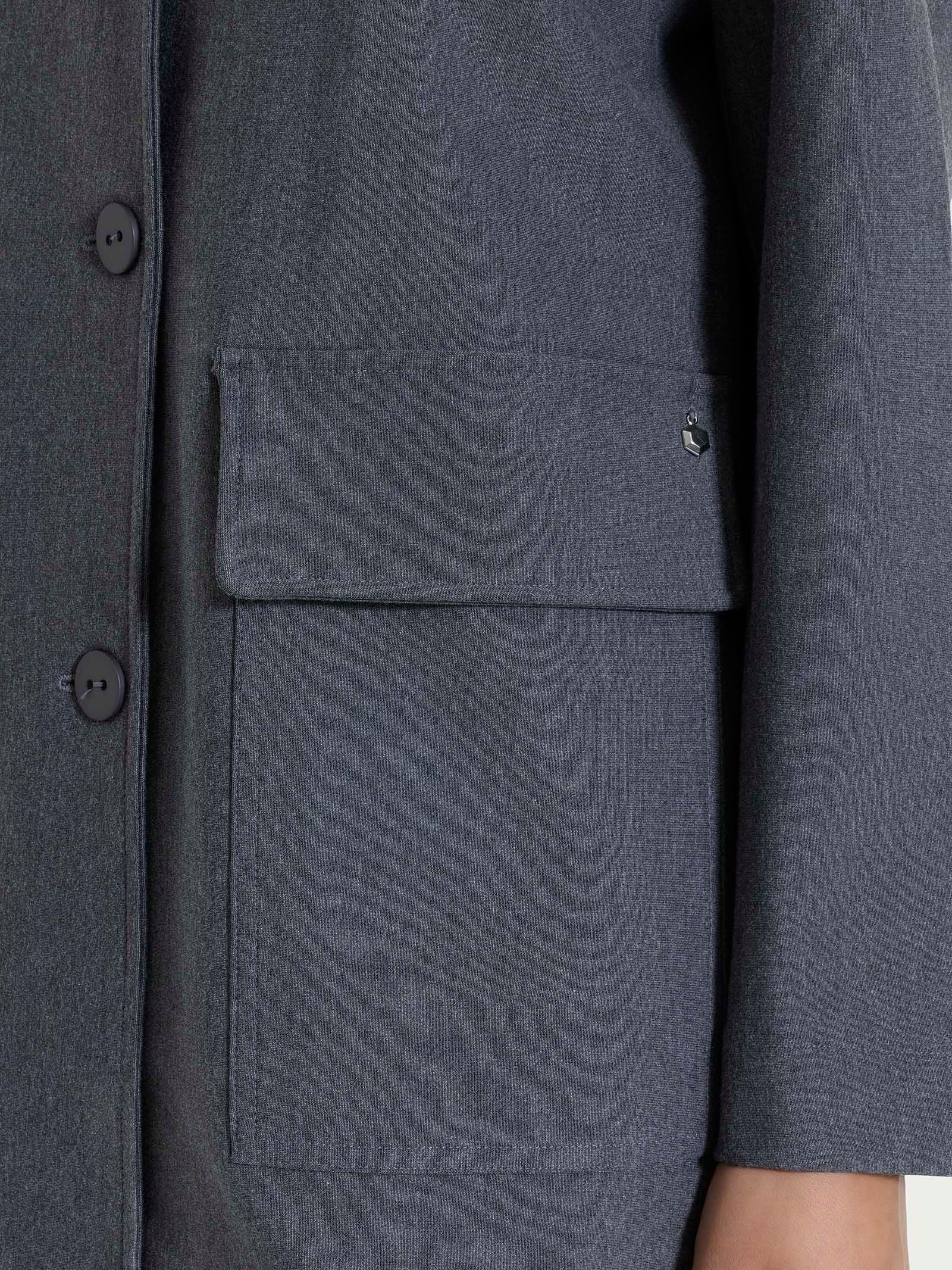 Cappotto corto con bottoni in Compact - Ardesia Mel. - Image 3