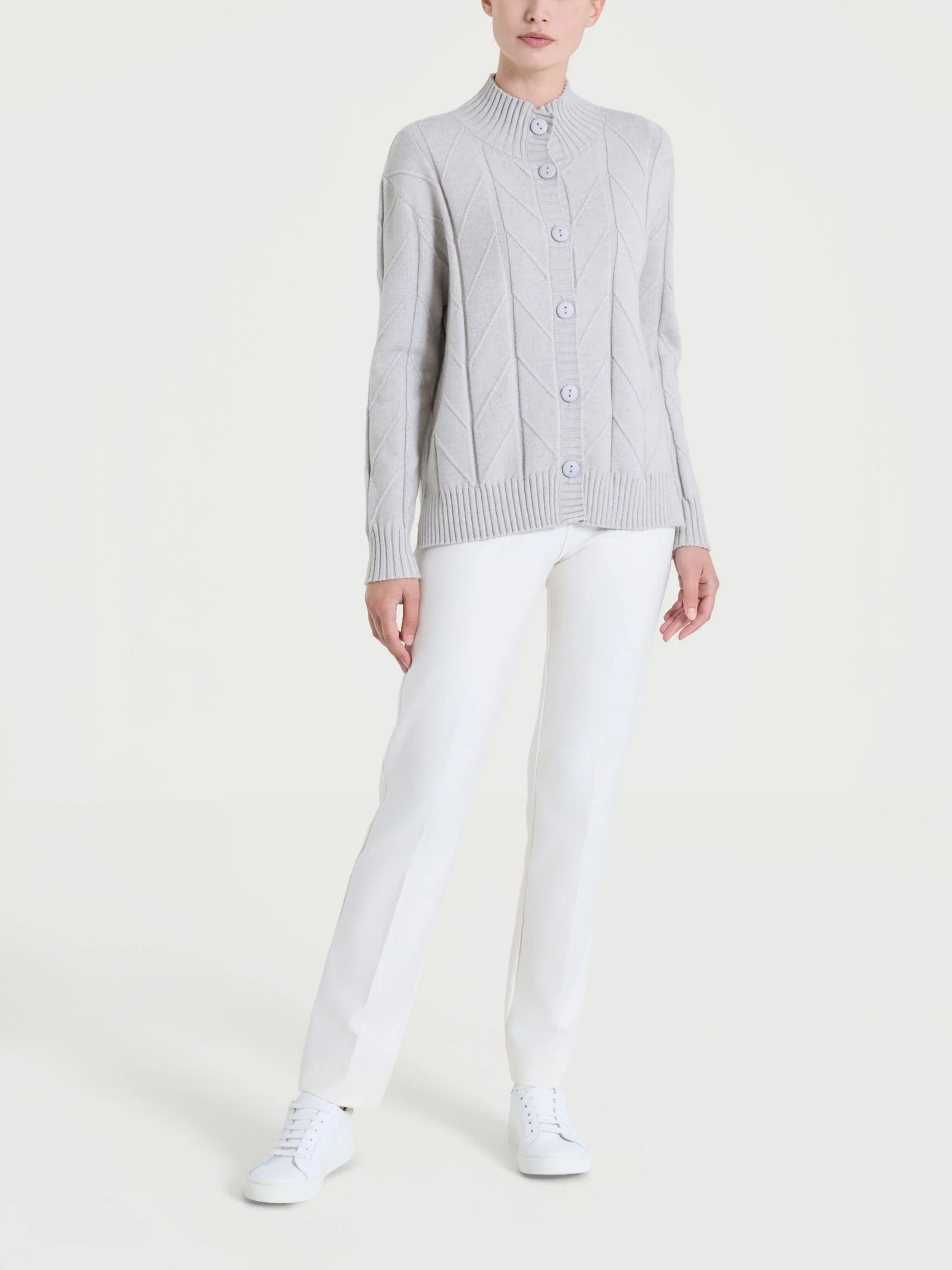 Cardigan aperto con punto spiga in Super Soft - CHAMPIGNON MEL. - Image 5
