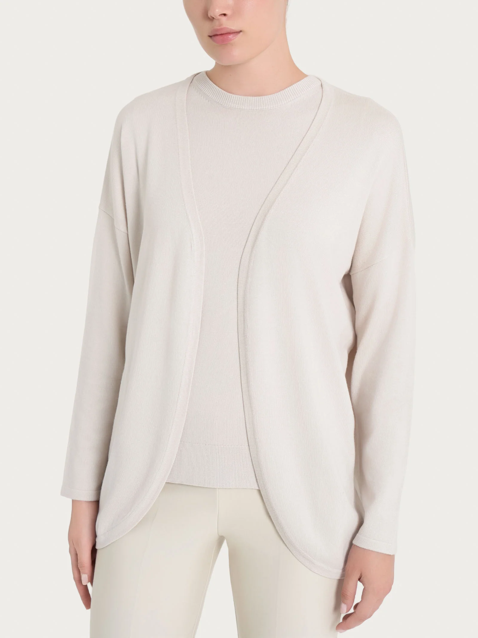 Cardigan aperto Four Seasons - Champignon