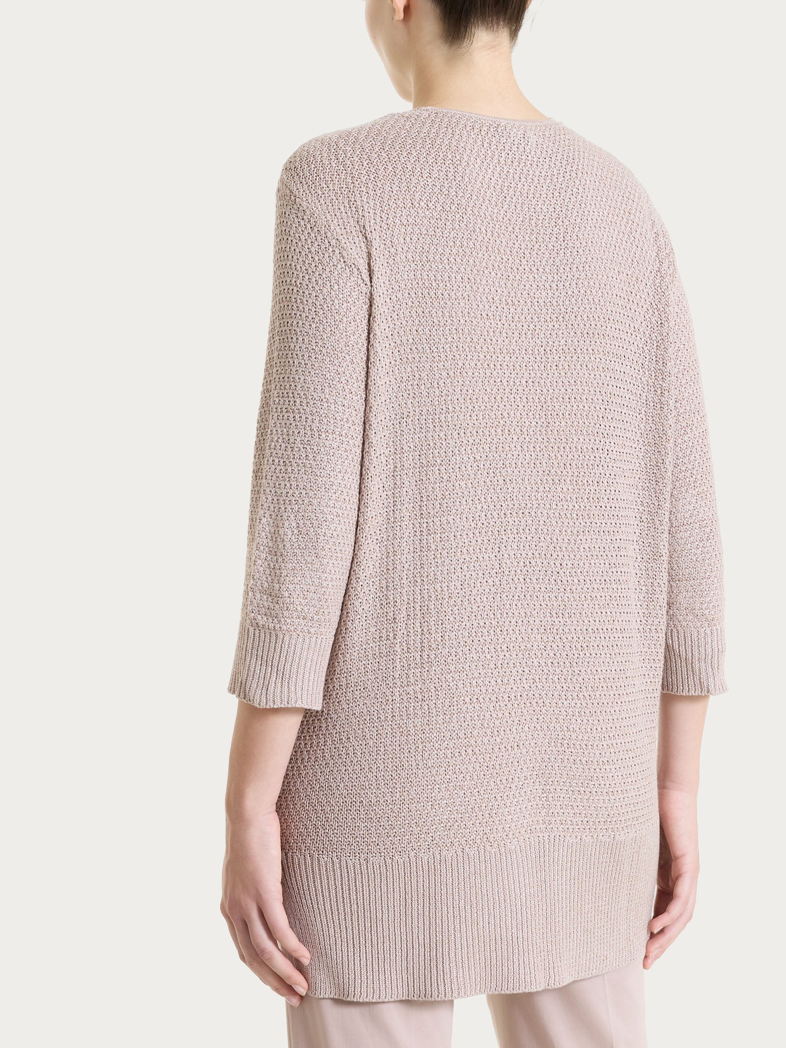 Cardigan aperto in Lurex Rice Stitch - Sphinx - Image 5