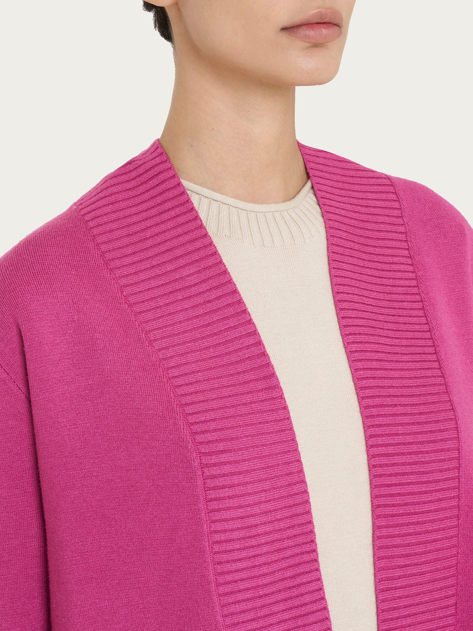 Cardigan aperto in Super Soft - Red Violet - Image 3