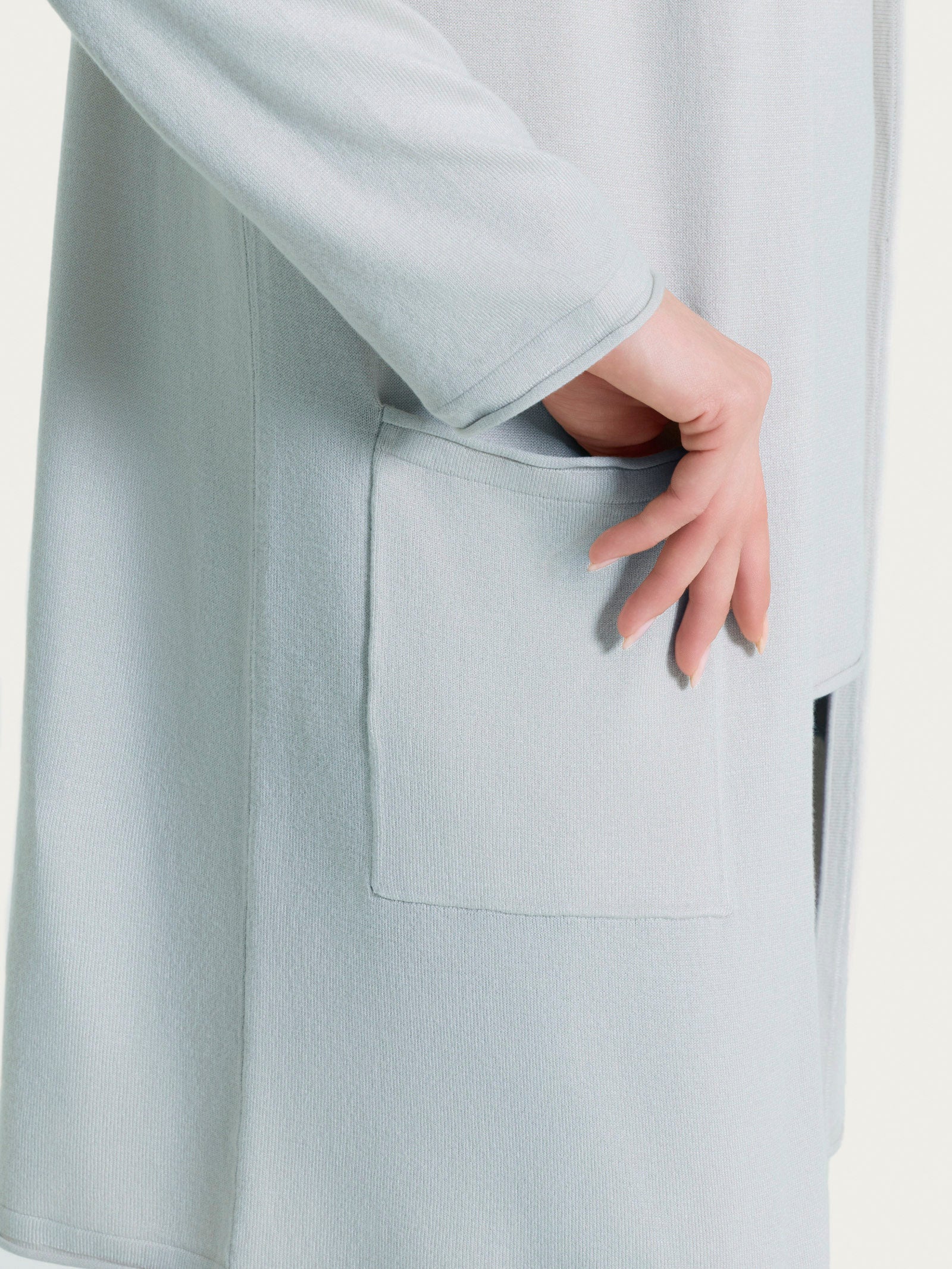 Cardigan lungo aperto in Summertime - Gray Dawn - Image 3