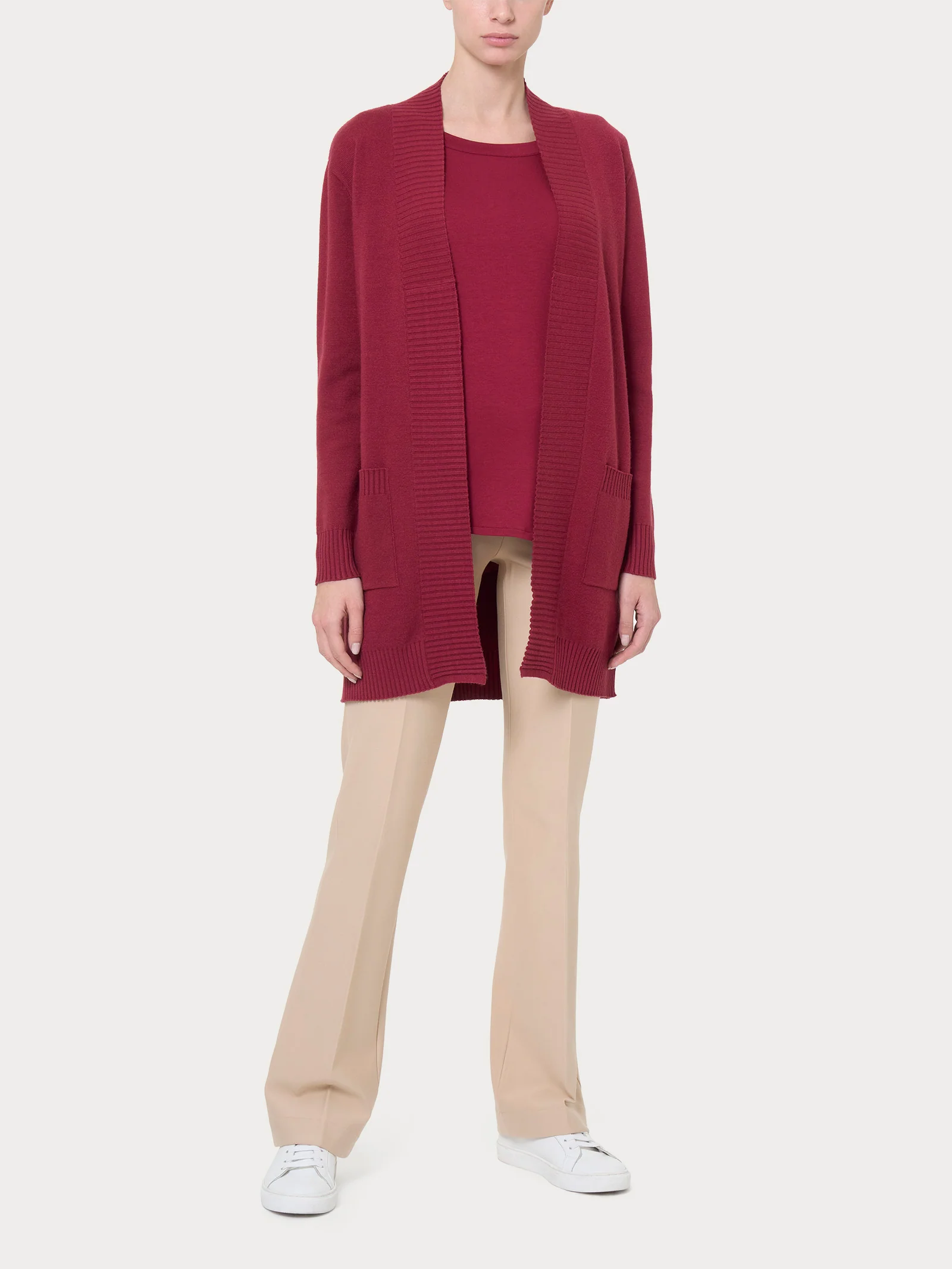 Cardigan lungo aperto in Super Soft - Pine Bark - Image 3
