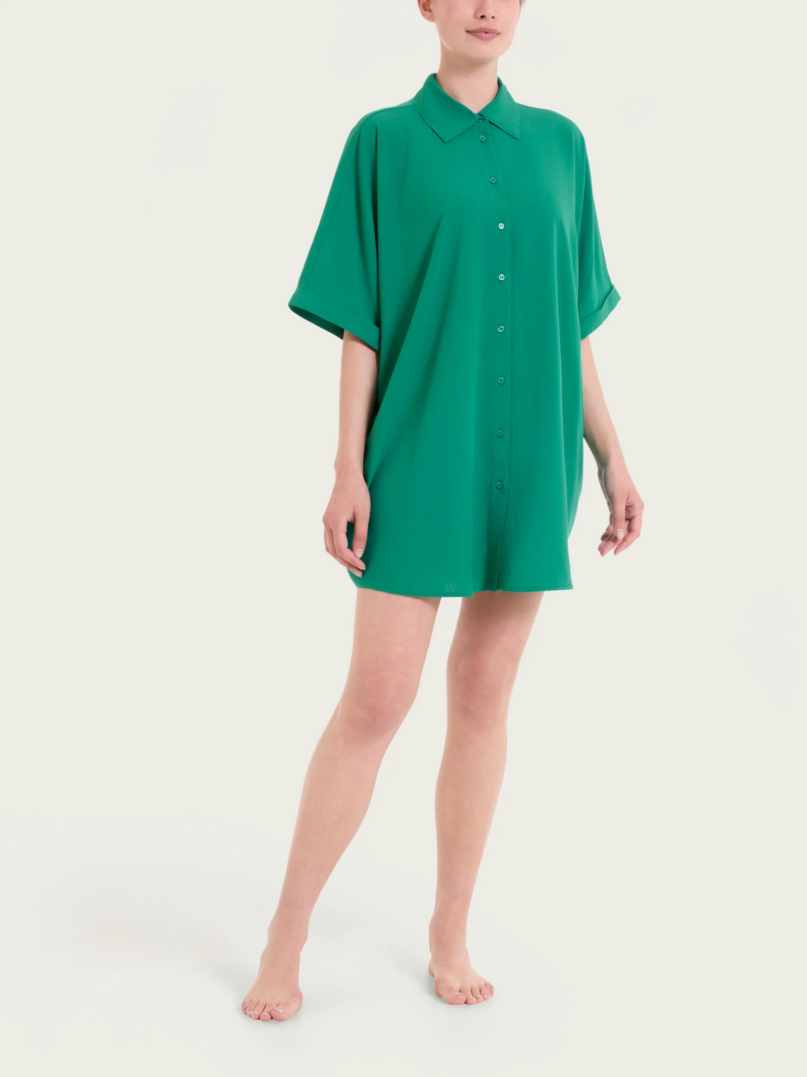 Chemisier con manica kimono in EcoSeta - Bayou