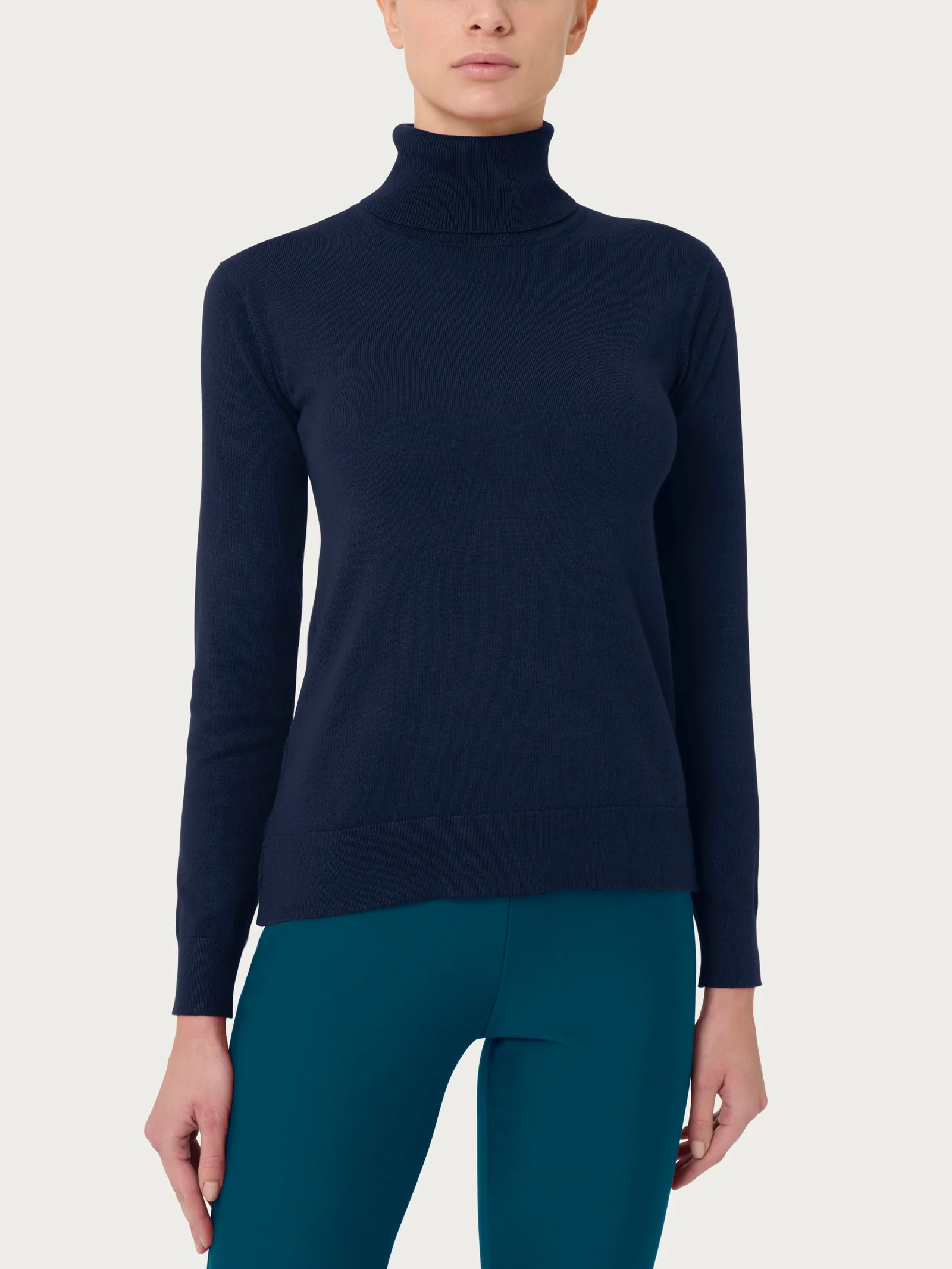 Dolcevita a maglia unita Four Seasons - Bleu