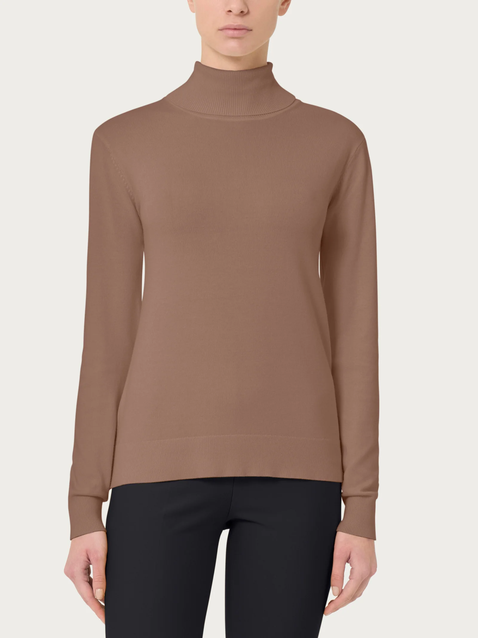 Dolcevita a maglia unita Four Seasons - Pine Bark