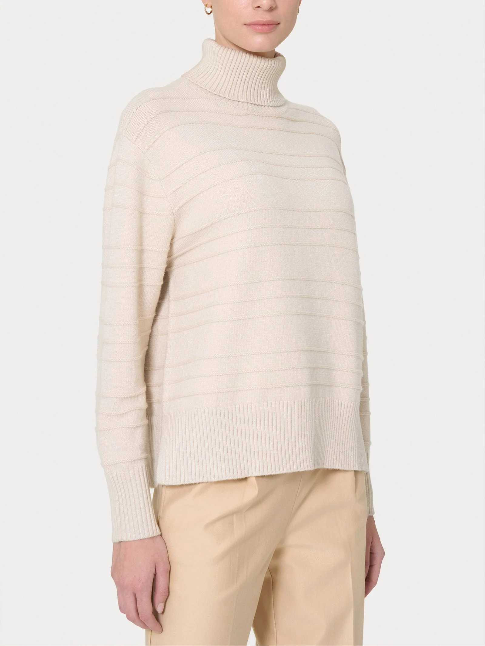 Dolcevita a righe in Super Soft - Champignon