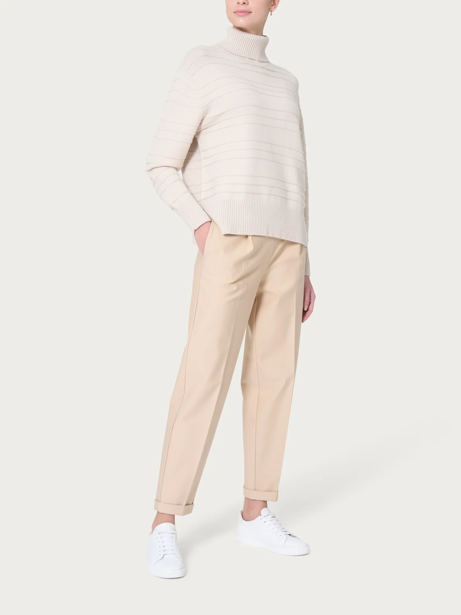 Dolcevita a righe in Super Soft - Reflecting Pond - Image 4