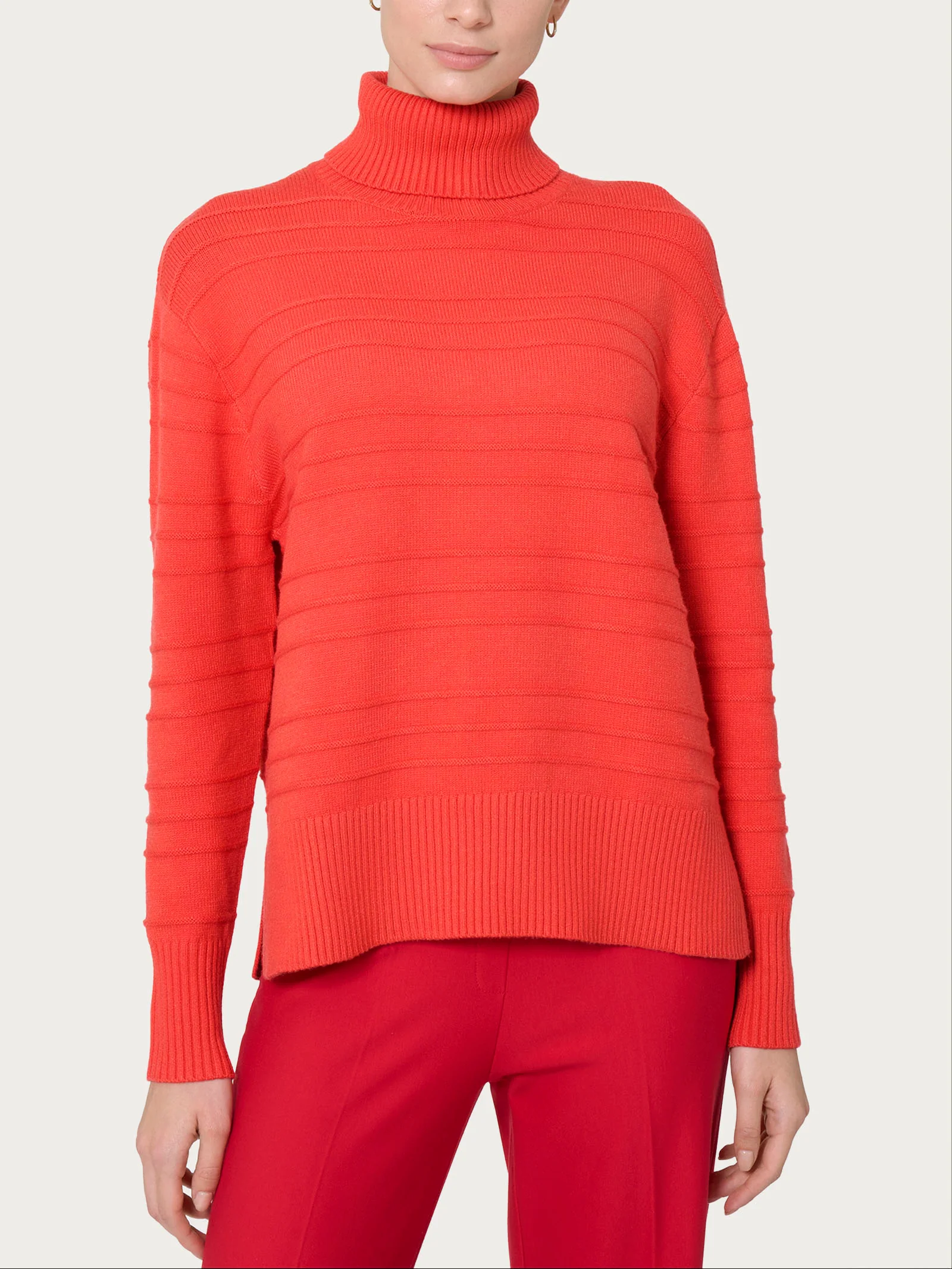 Dolcevita a righe in Super Soft - Cayenne