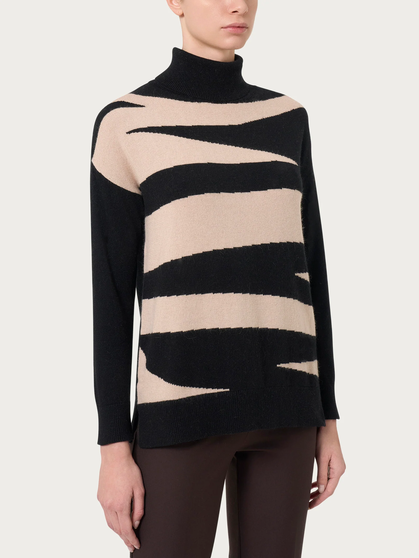 Dolcevita animalier in misto Angora - Fant.Nero