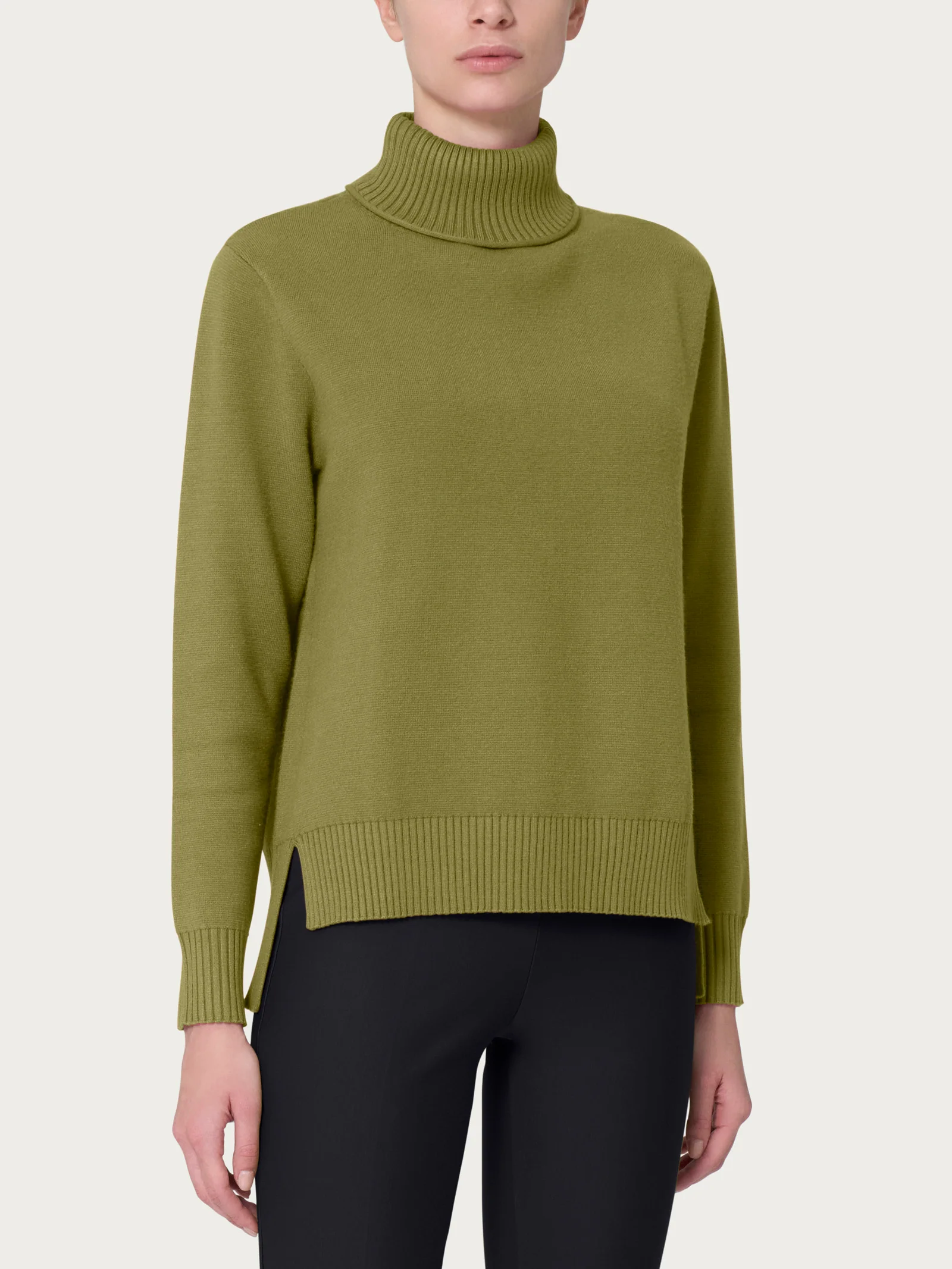 Dolcevita asimmetrico in Super Soft - Sphagnum