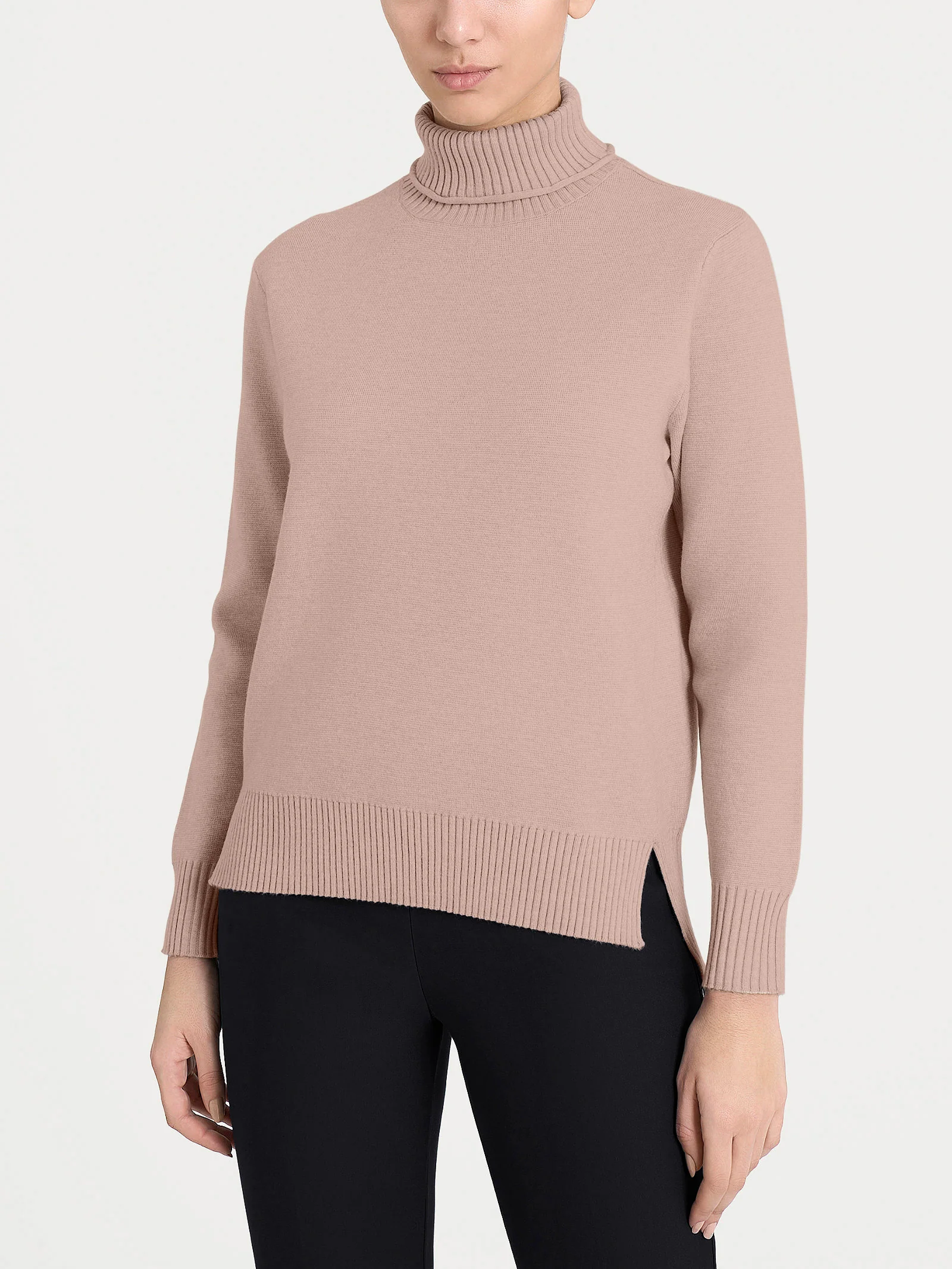 Dolcevita asimmetrico in Super Soft - Cameo Rose