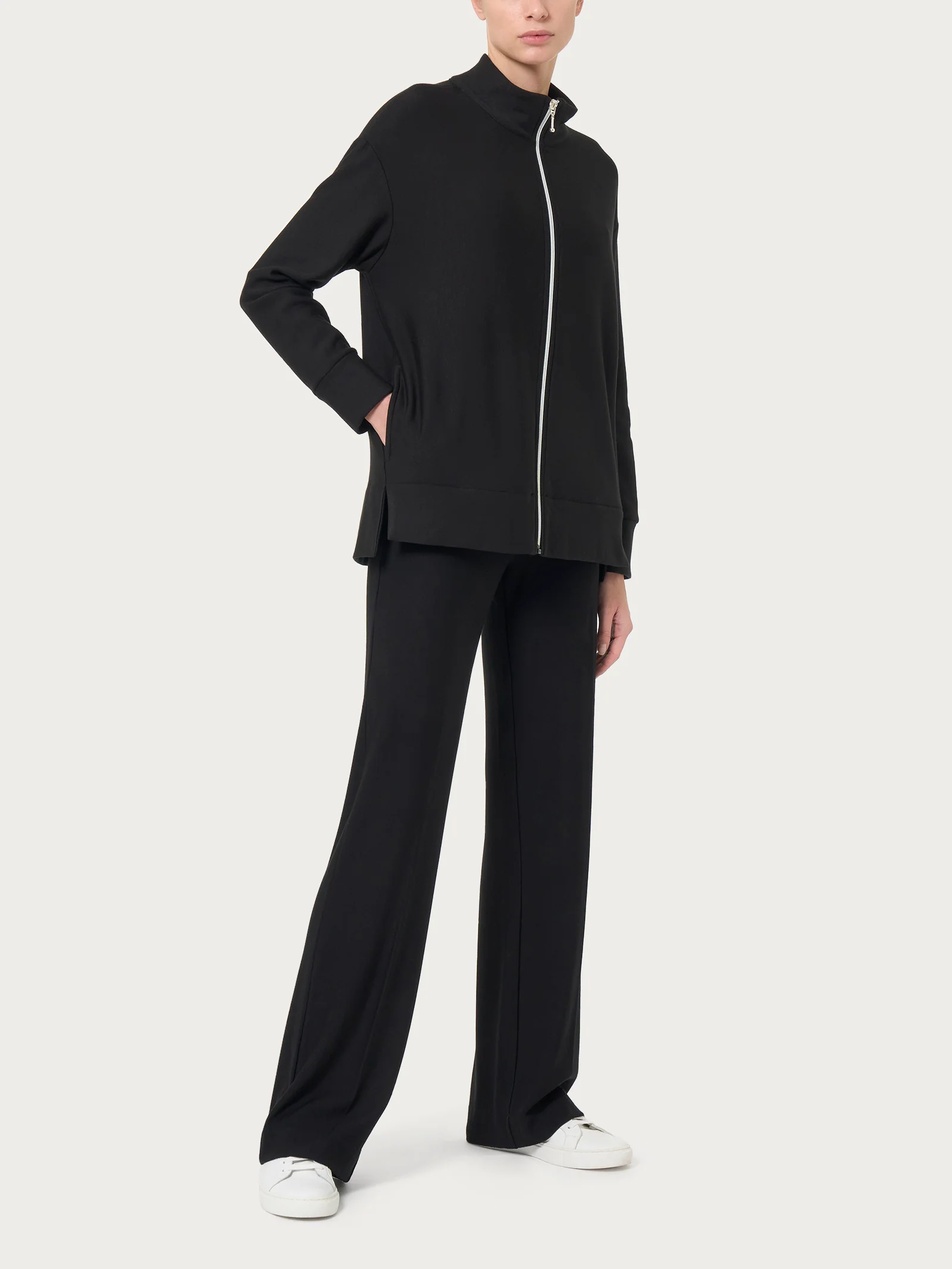 Felpa con zip in Eco techno Fleece - Bleu - Image 3