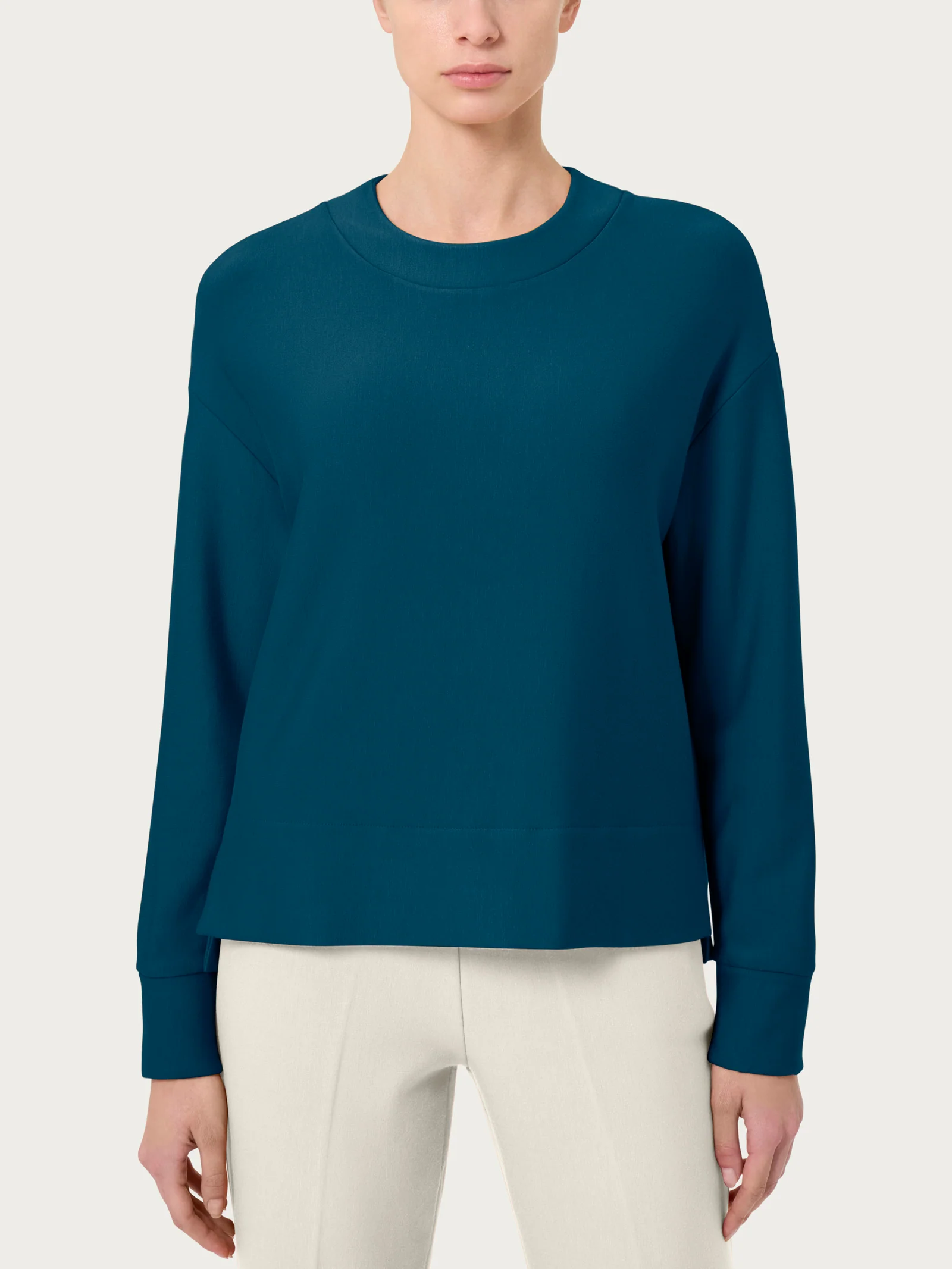 Felpa girocollo corta in Eco techno Fleece - Reflecting Pond