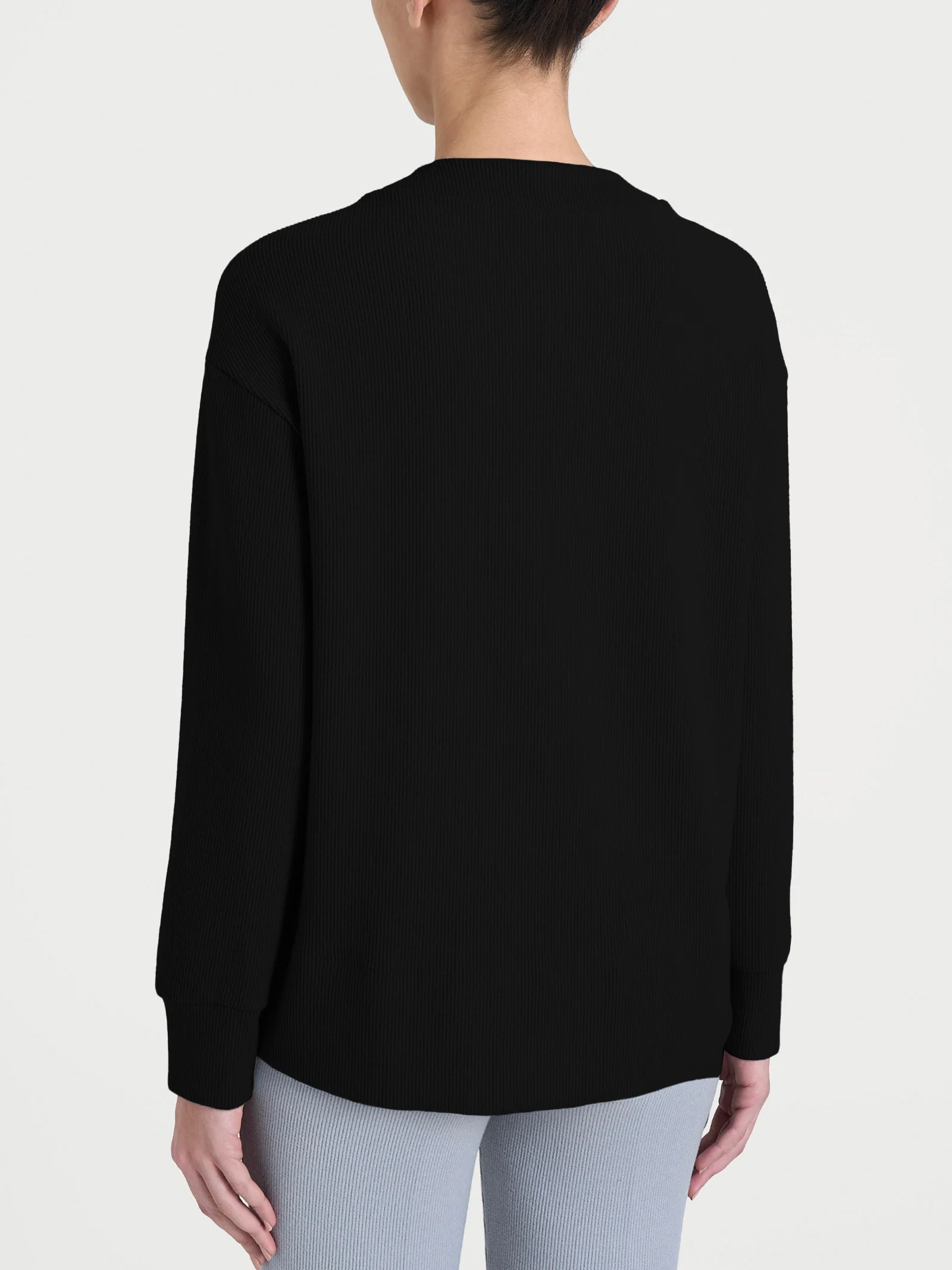 Felpa girocollo in Velvet  - Nero - Image 2