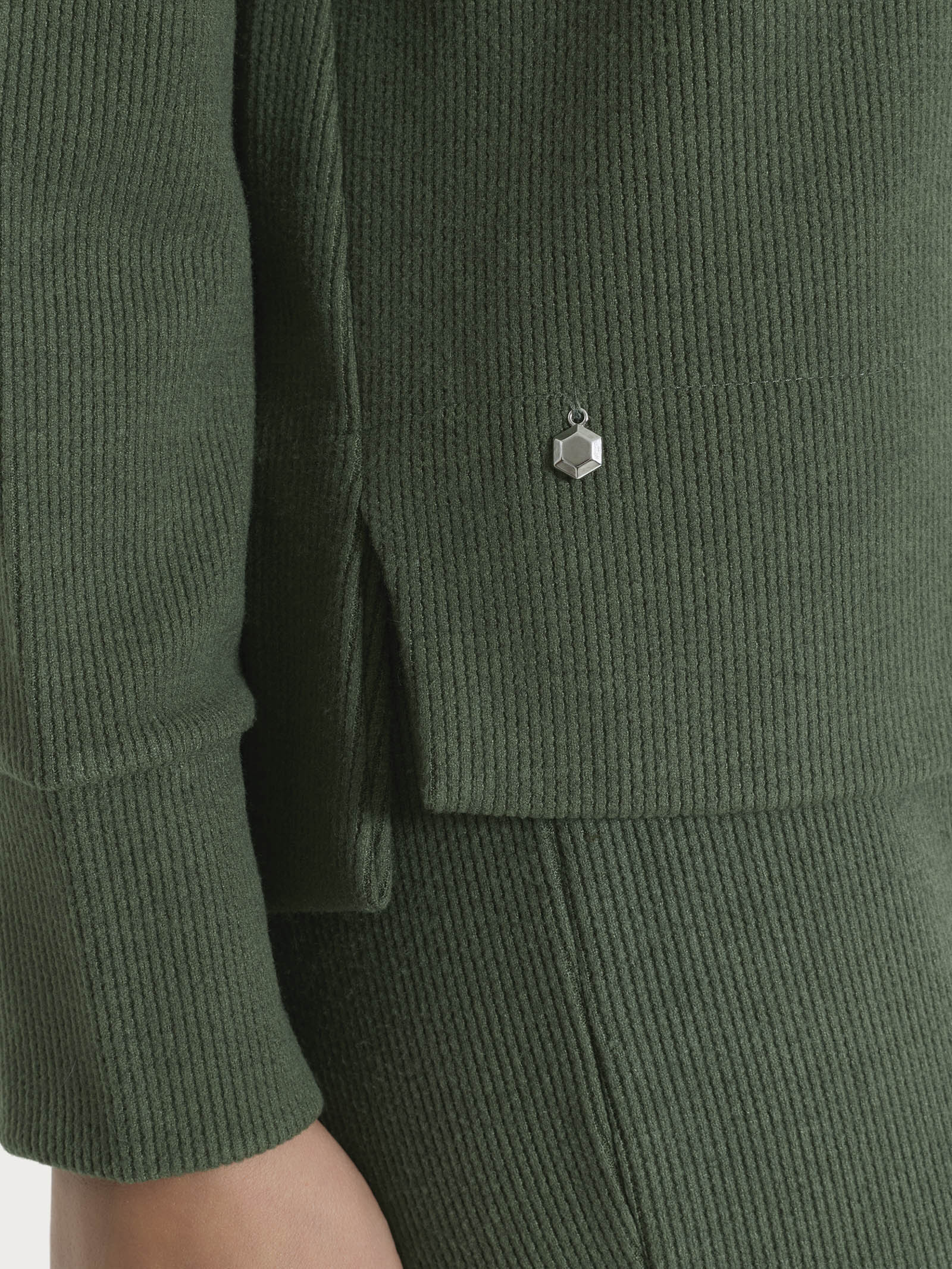 Felpa girocollo in Velvet - Bronze Green - Image 3