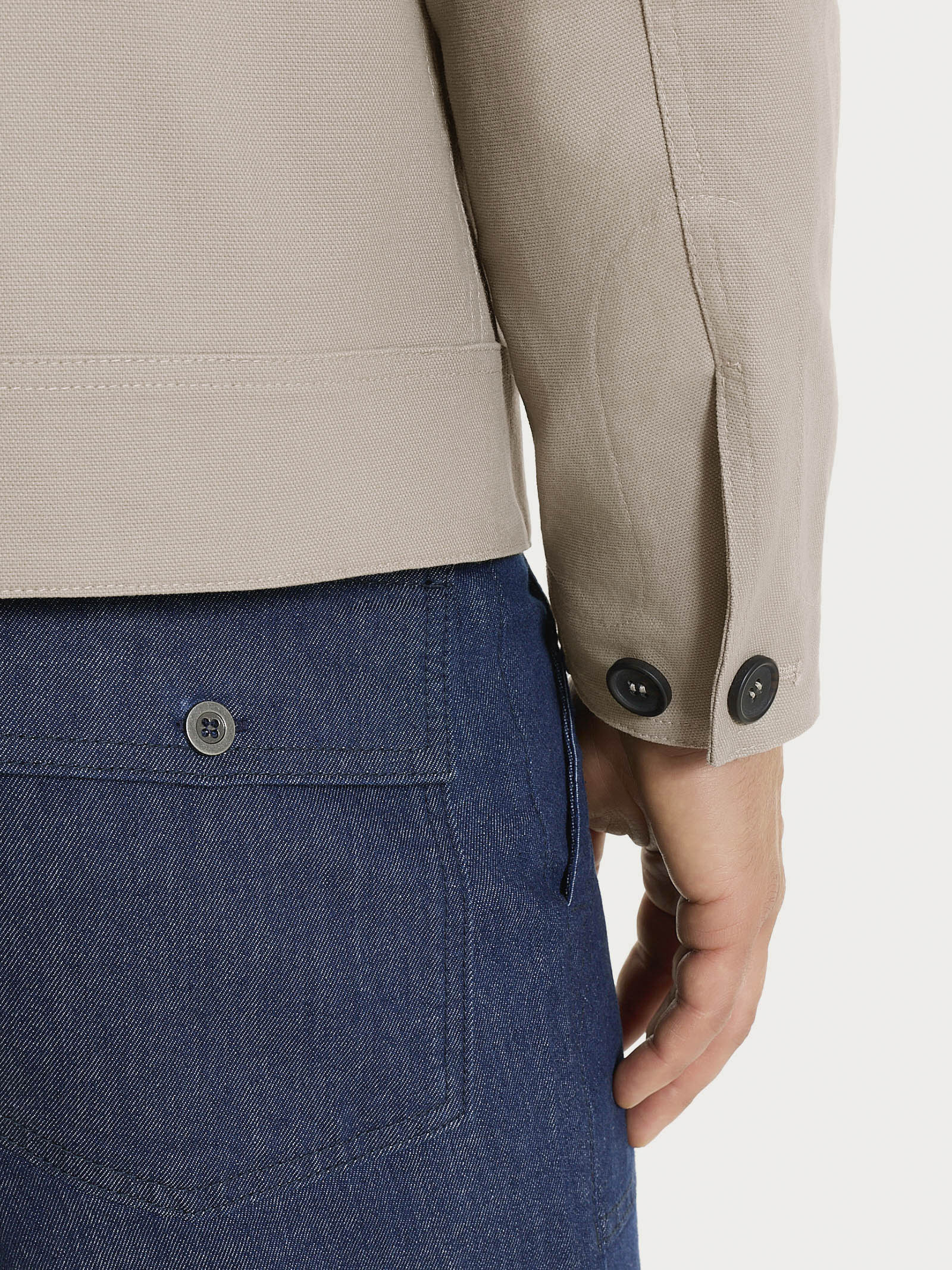 Giacca con zip in Canvas Stretch - String - Image 5