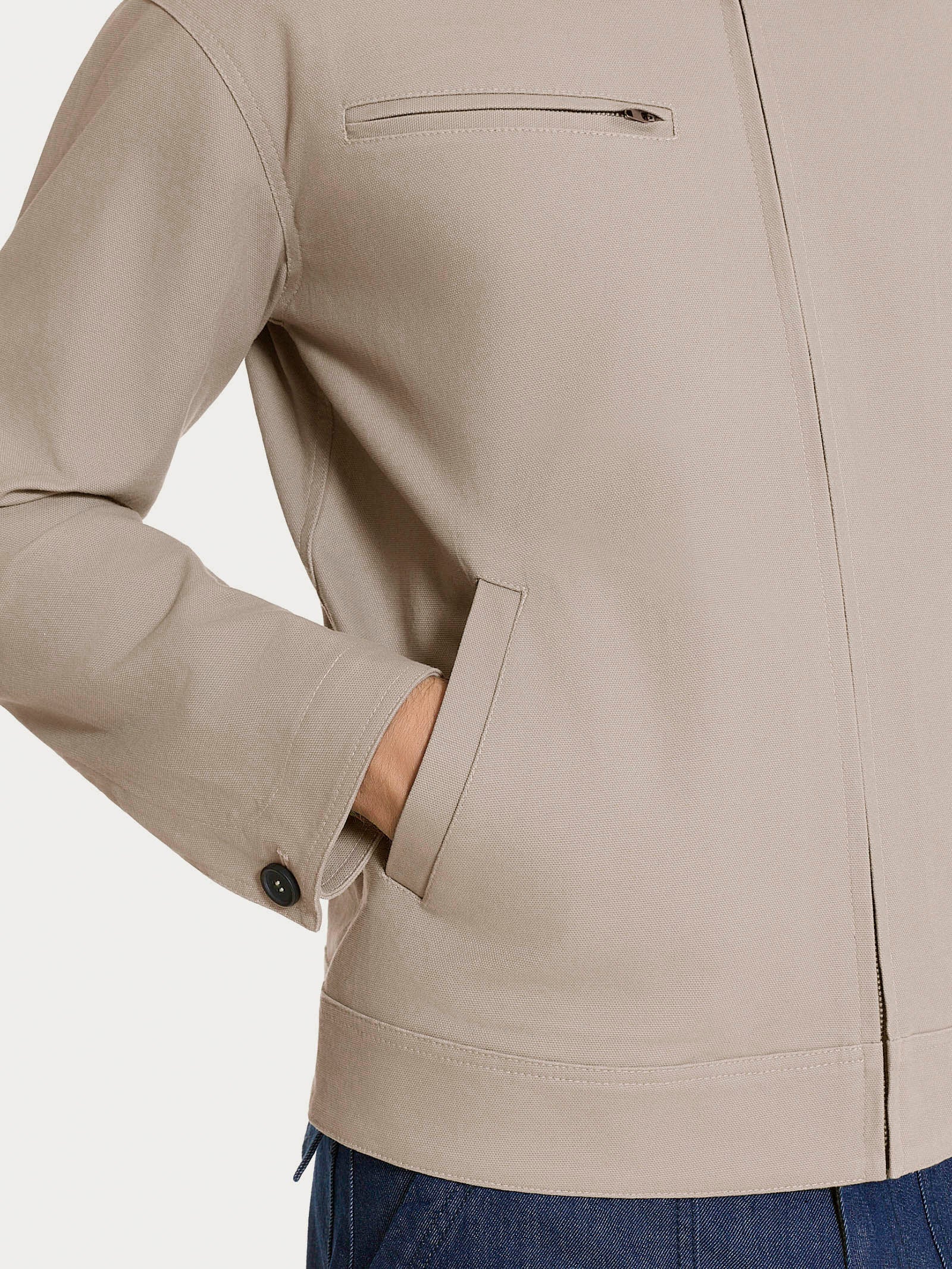 Giacca con zip in Canvas Stretch - String - Image 6