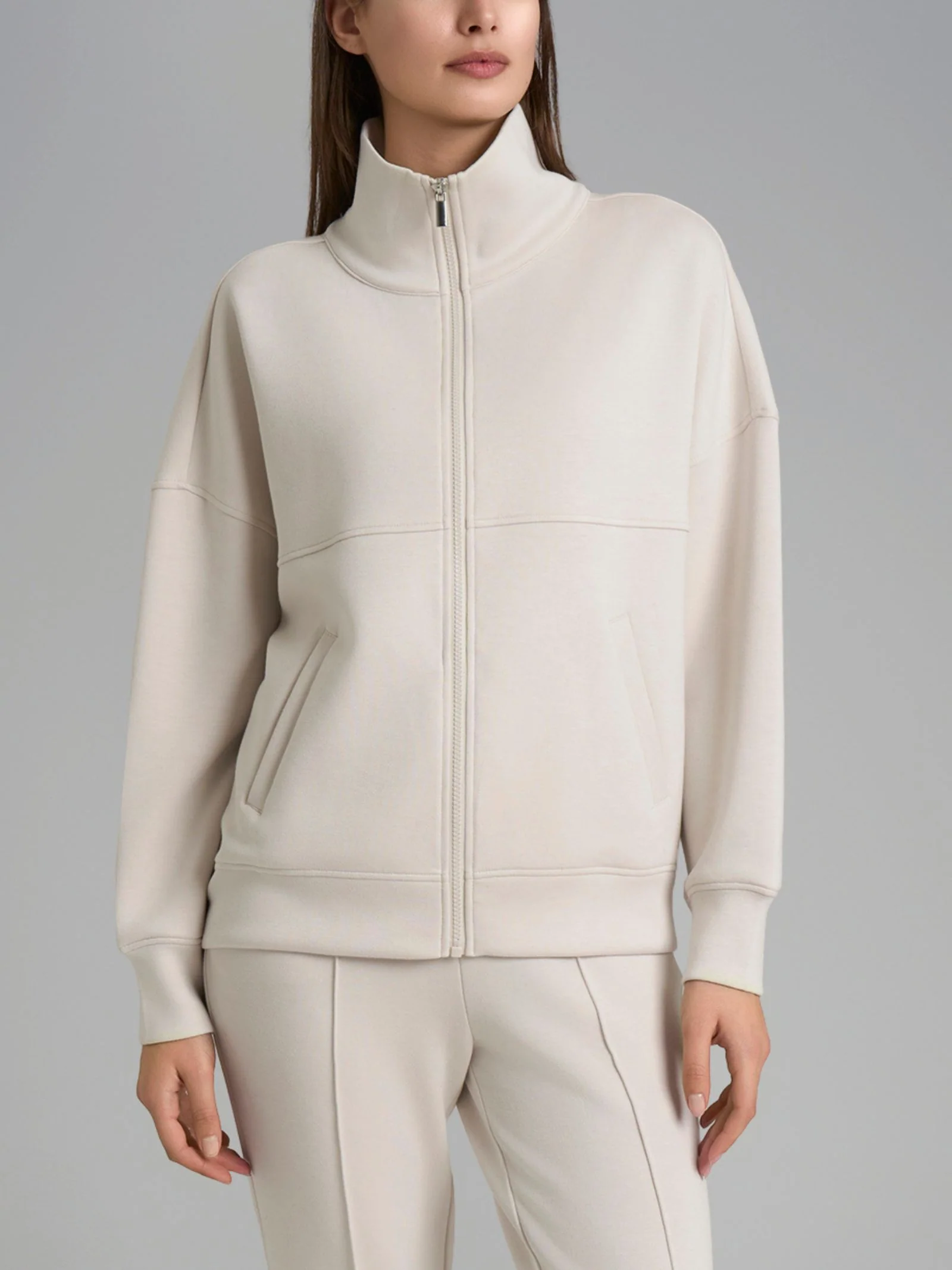 Giacchina con zip in Scuba - Champignon