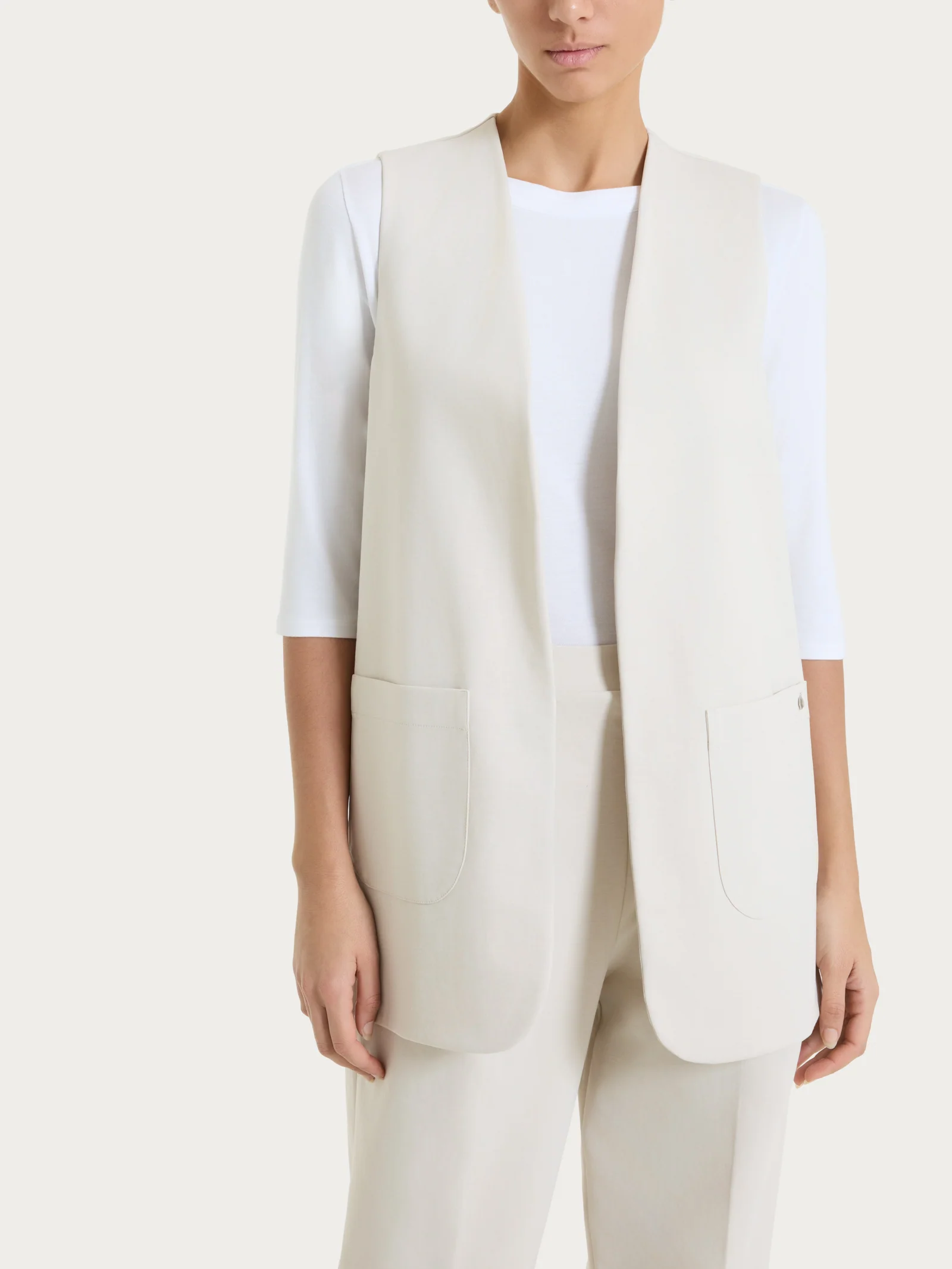 Gilet aperto in Compact Light - Champignon