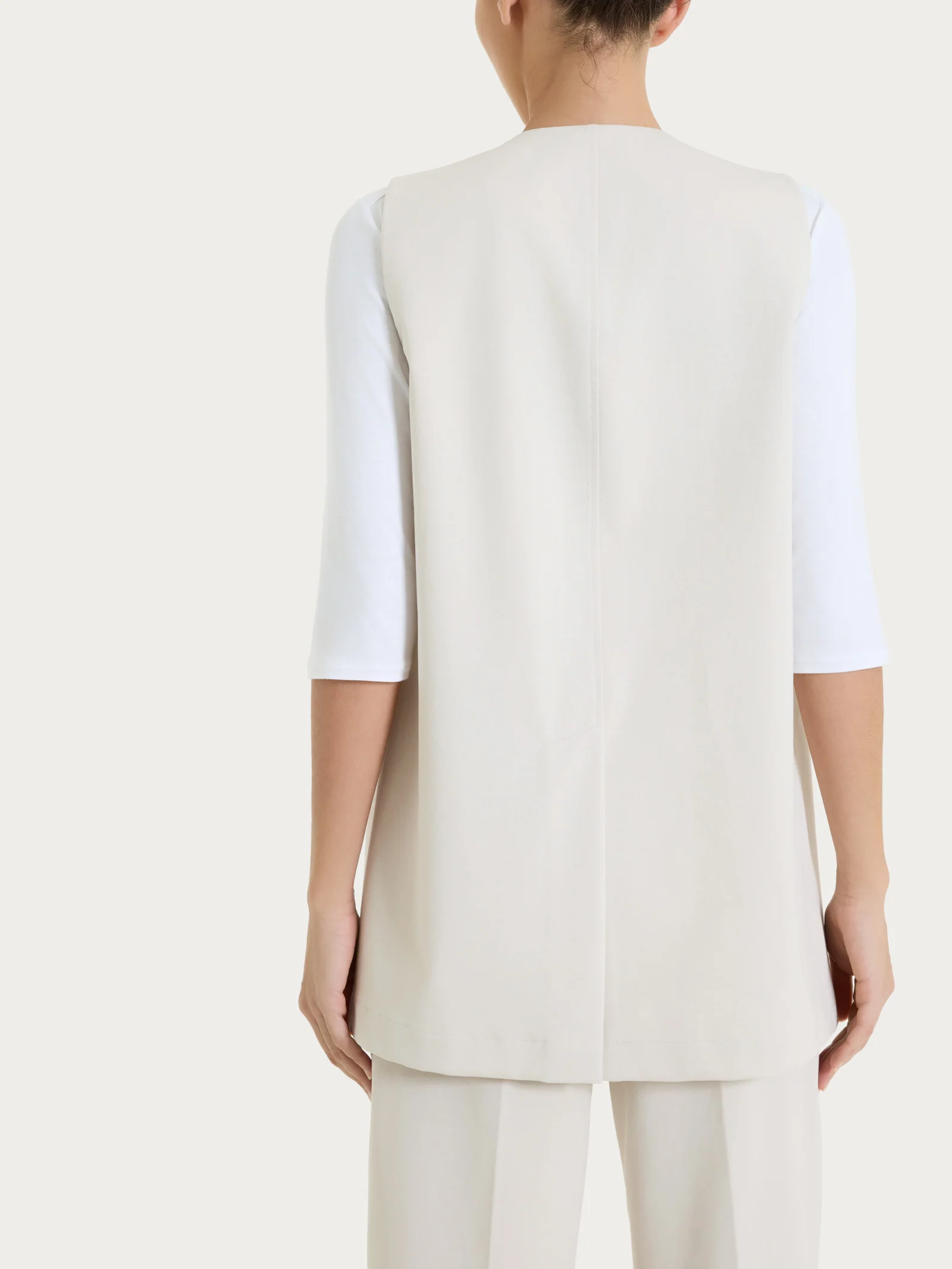 Gilet aperto in Compact Light - Champignon - Image 2