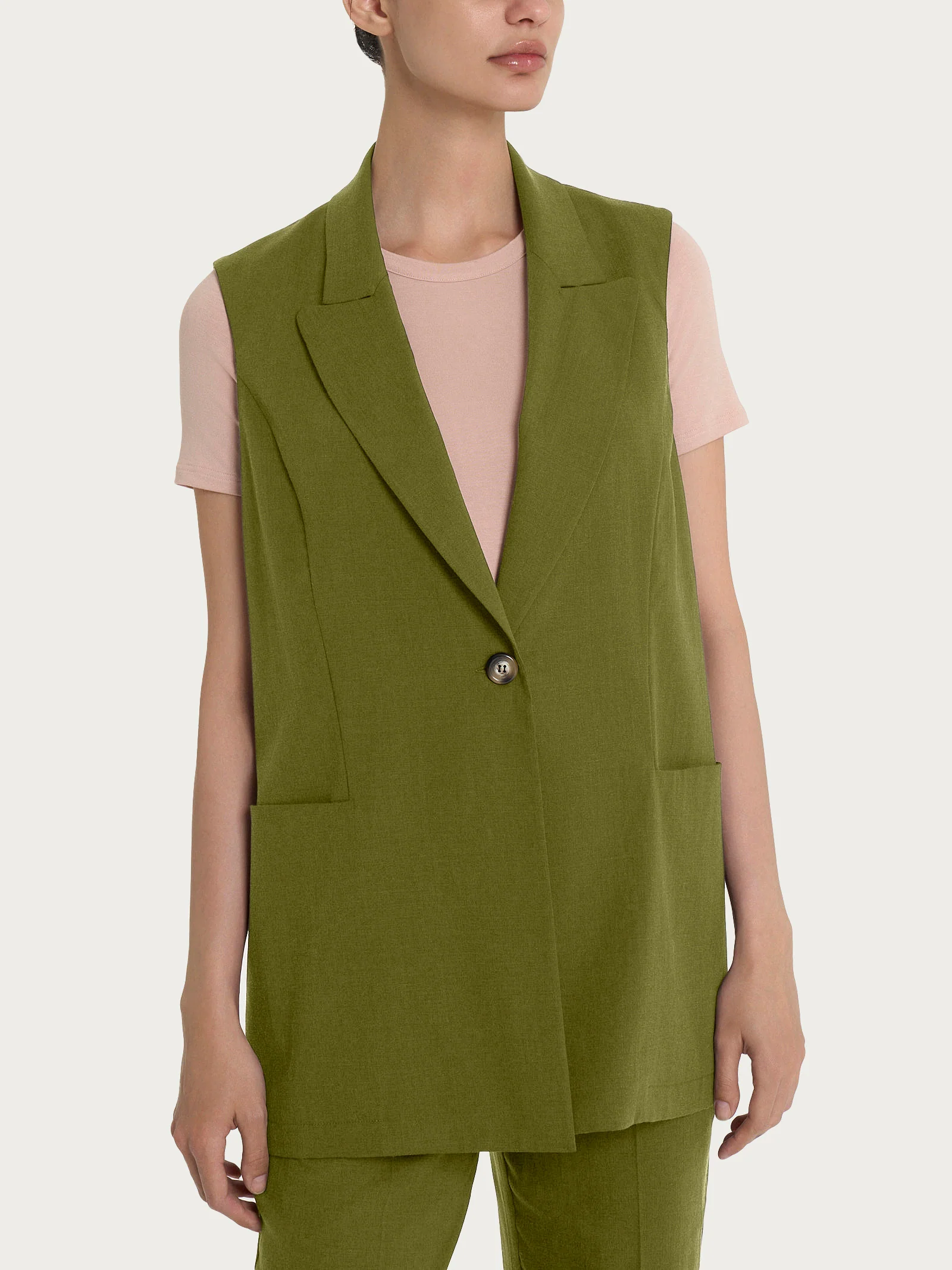 Gilet lungo in Super Natural - Sphagnum